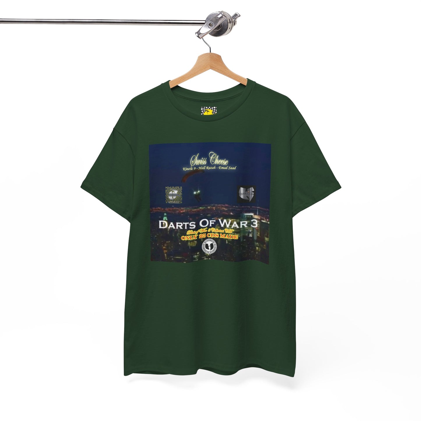 Darts of War 3 T-Shirt, Unisex Cotton Tee, Swiss CheeseHell Razah Kinetic 9