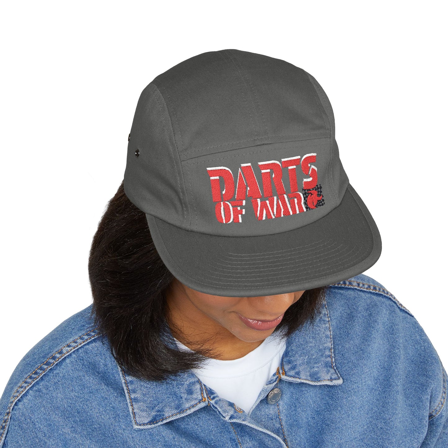 Darts Embroidered 5 Panel Cap | Trendy Camo Hat
