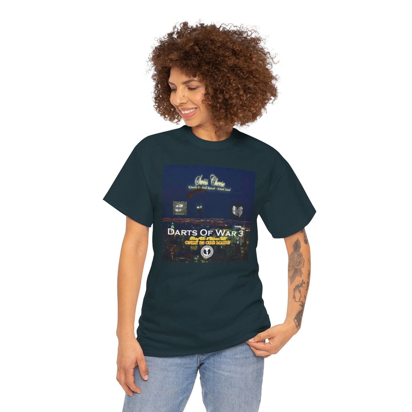 Darts of War 3 T-Shirt, Unisex Cotton Tee, Swiss CheeseHell Razah Kinetic 9