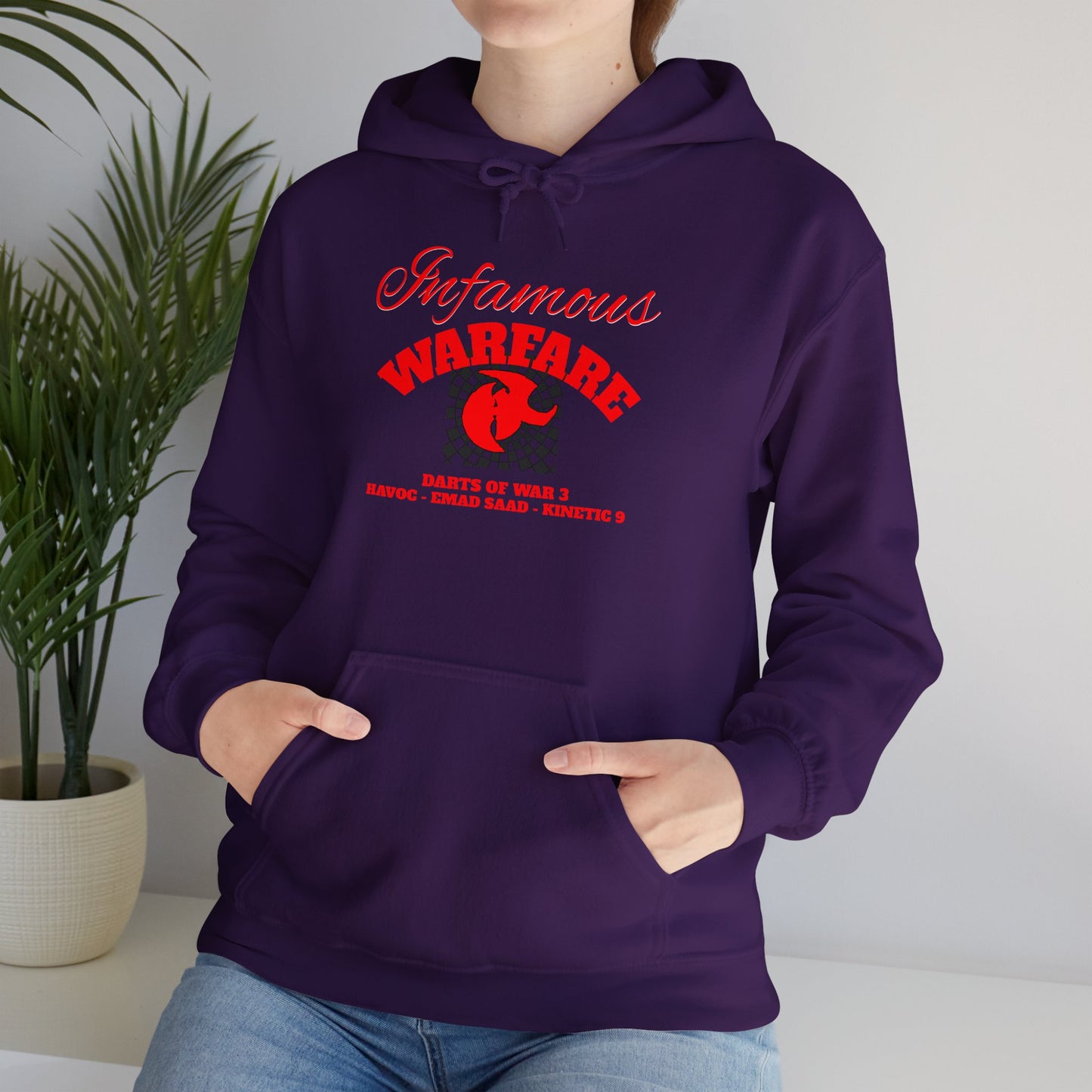 Infamous Warfare Hooded Sweatshirt Casual Hoodie, Streetwear Style,