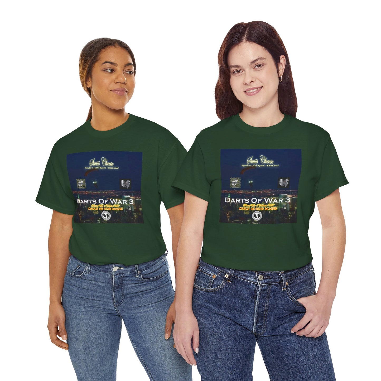 Darts of War 3 T-Shirt, Unisex Cotton Tee, Swiss CheeseHell Razah Kinetic 9