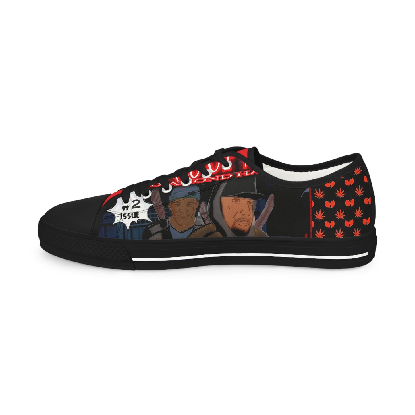 Darts of War 2 Vibrant Men's Low Top Sneakers with Urban Artwork