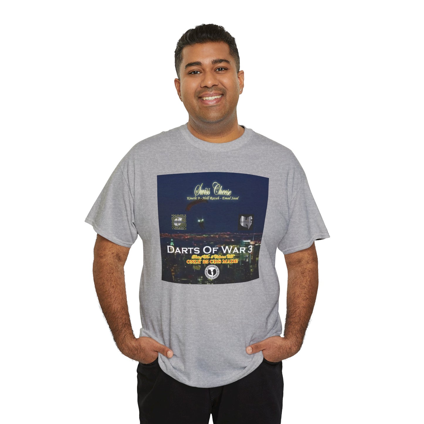 Darts of War 3 T-Shirt, Unisex Cotton Tee, Swiss CheeseHell Razah Kinetic 9