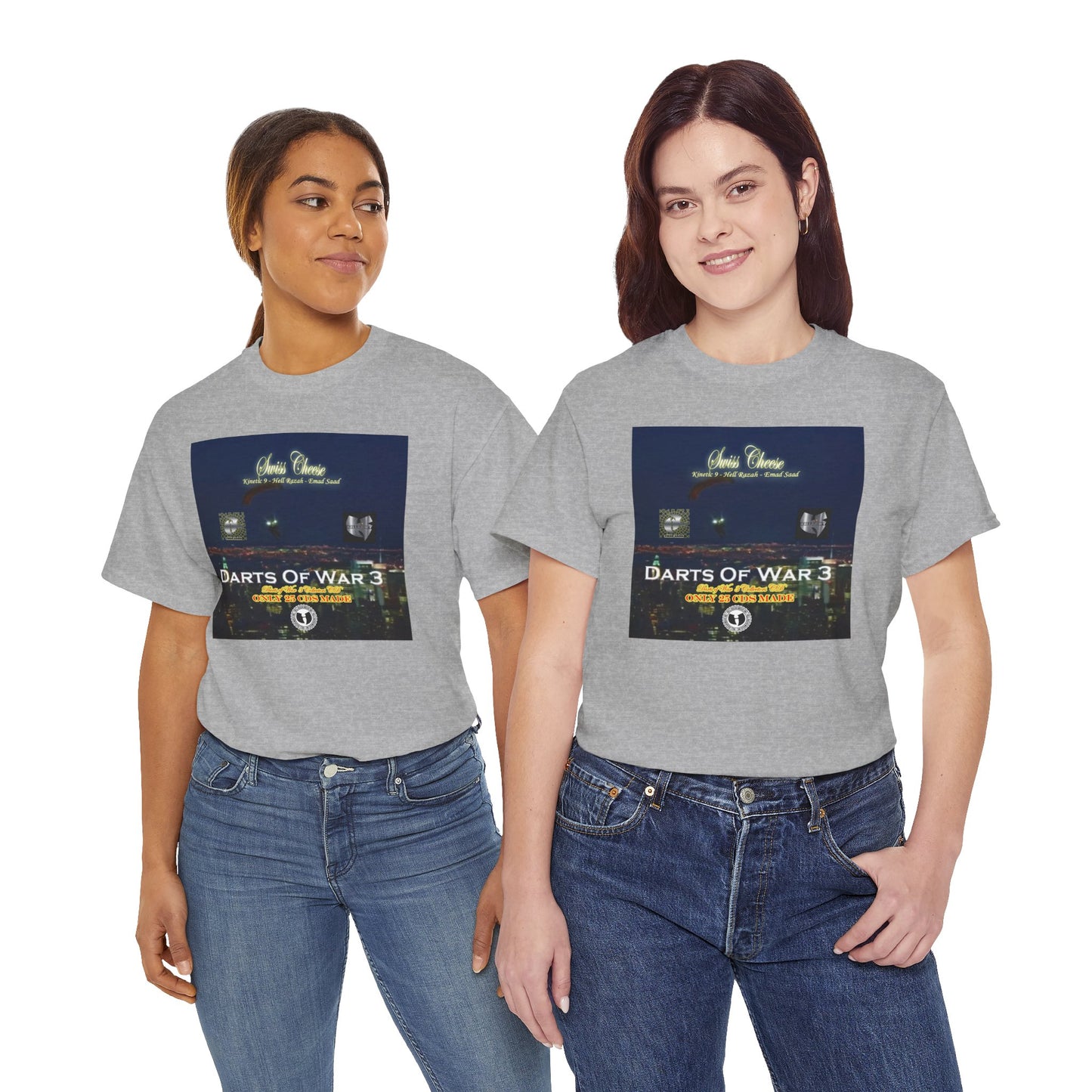 Darts of War 3 T-Shirt, Unisex Cotton Tee, Swiss CheeseHell Razah Kinetic 9