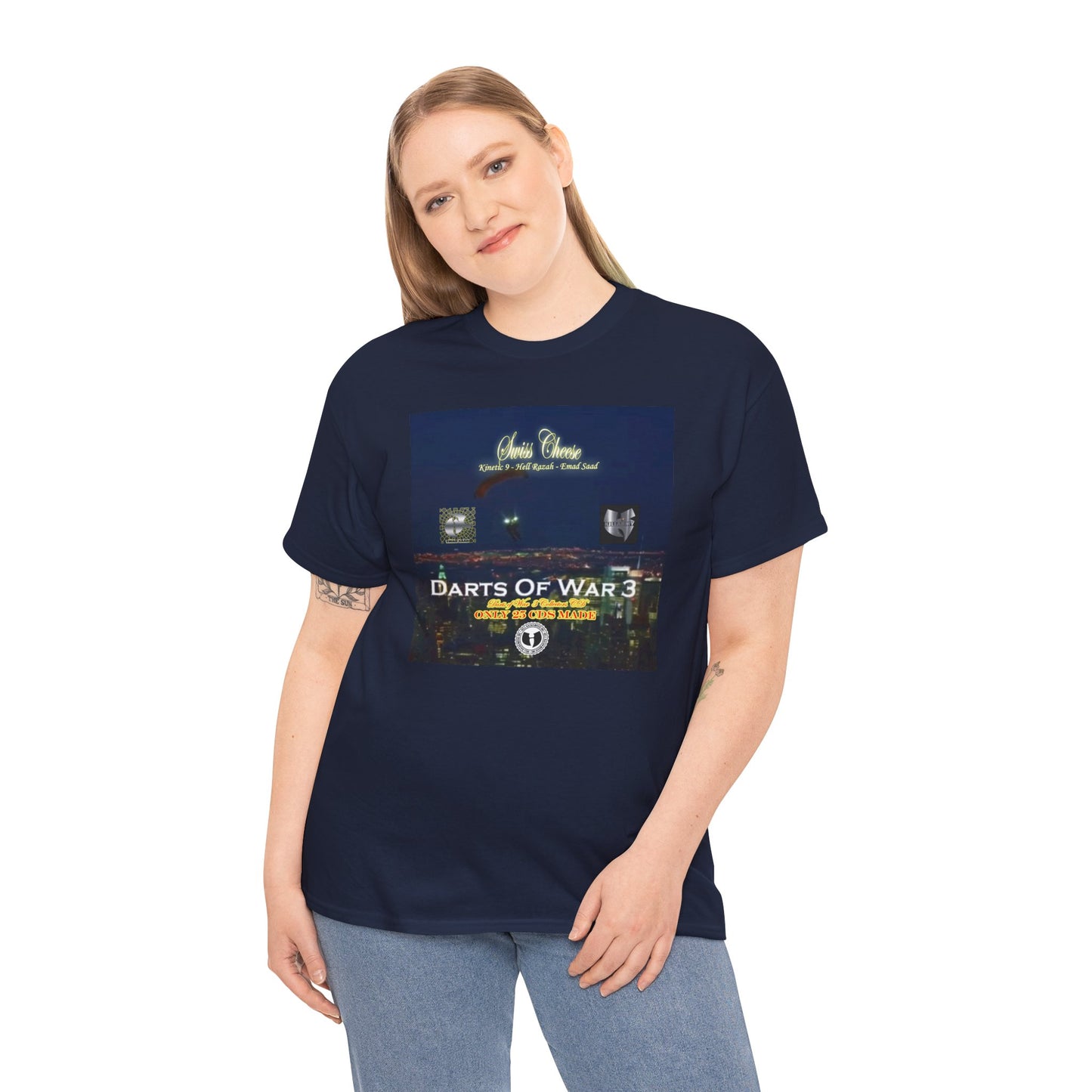 Darts of War 3 T-Shirt, Unisex Cotton Tee, Swiss CheeseHell Razah Kinetic 9