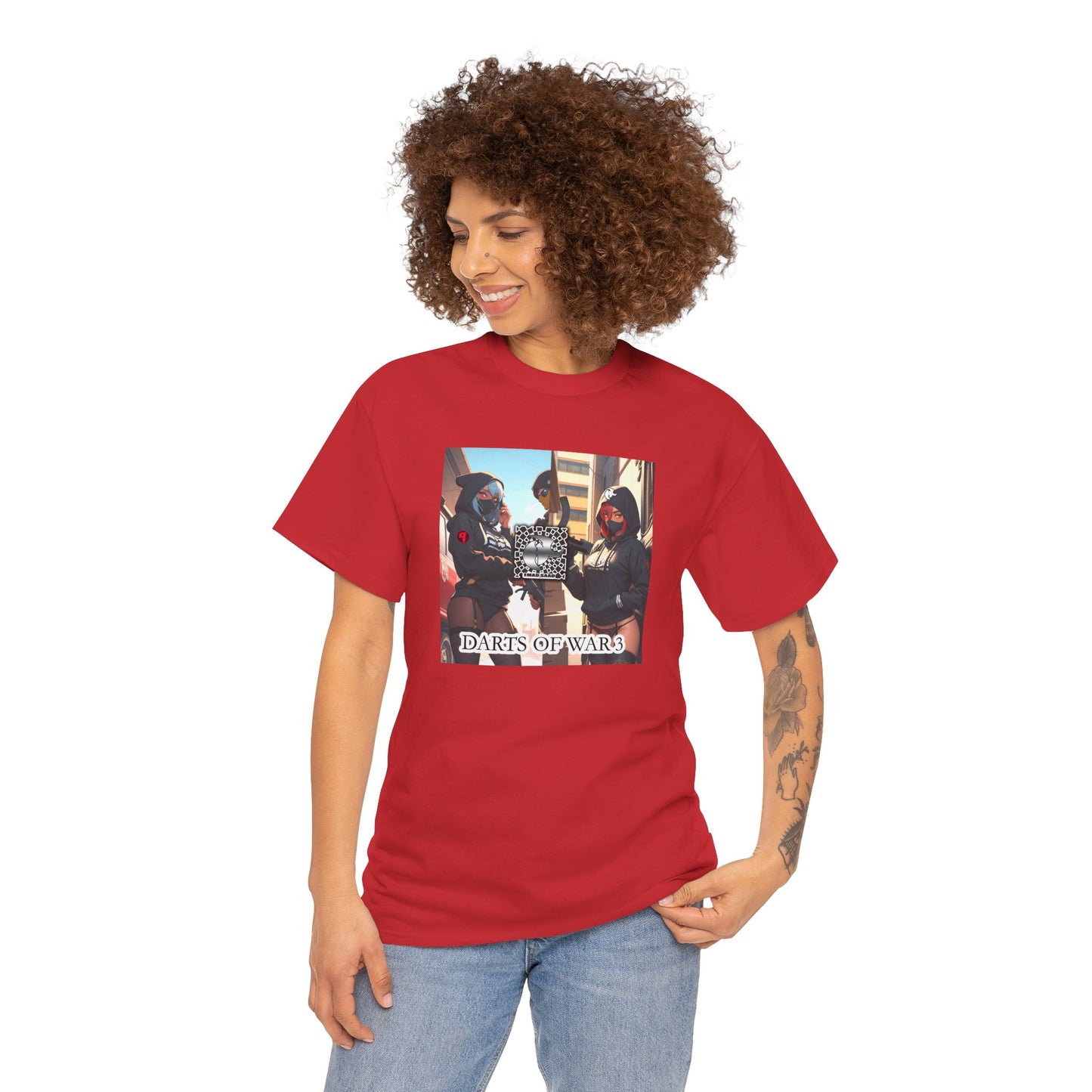 Darts of War Unisex Heavy Cotton Tee - Casual Streetwear Graphic T-Shirt