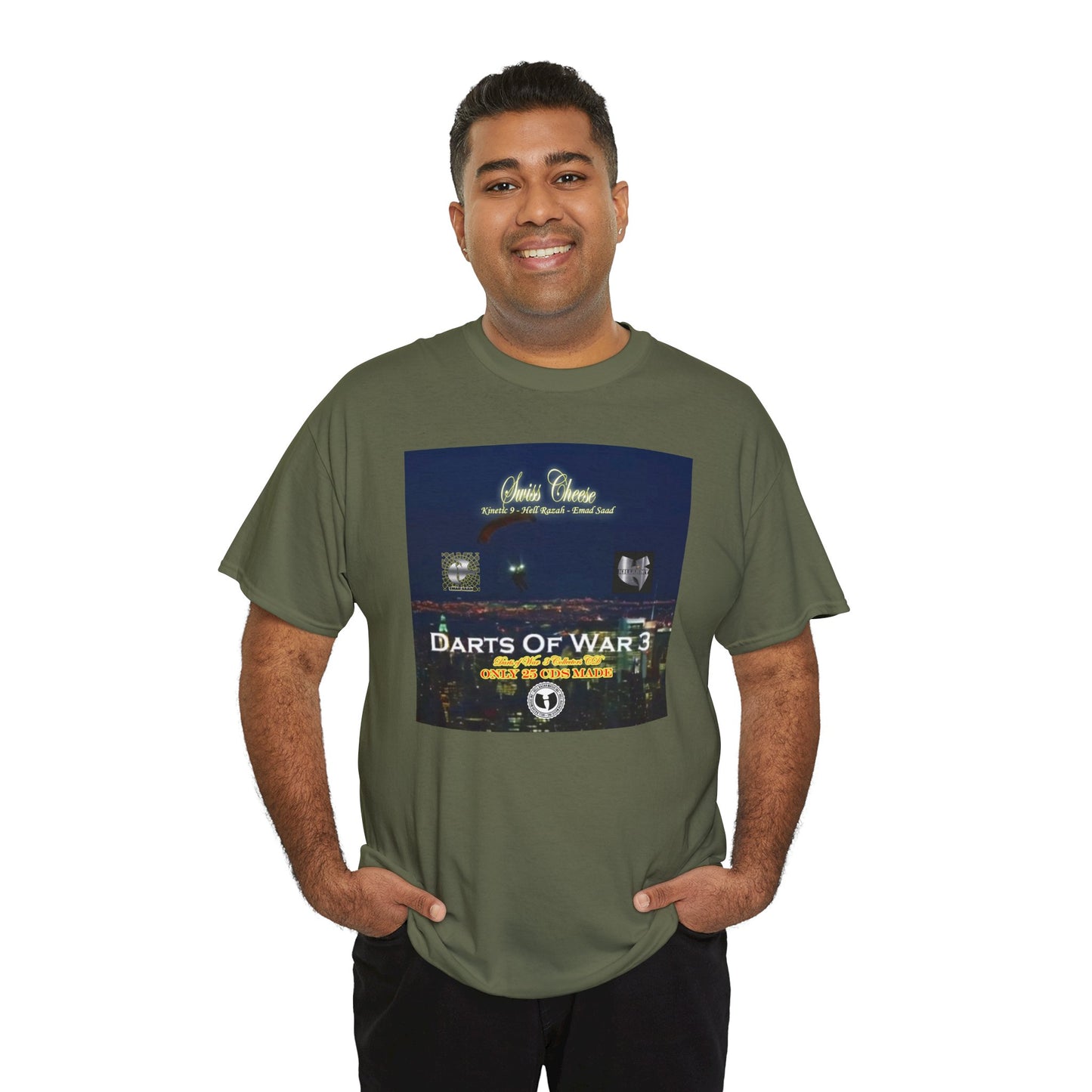 Darts of War 3 T-Shirt, Unisex Cotton Tee, Swiss CheeseHell Razah Kinetic 9