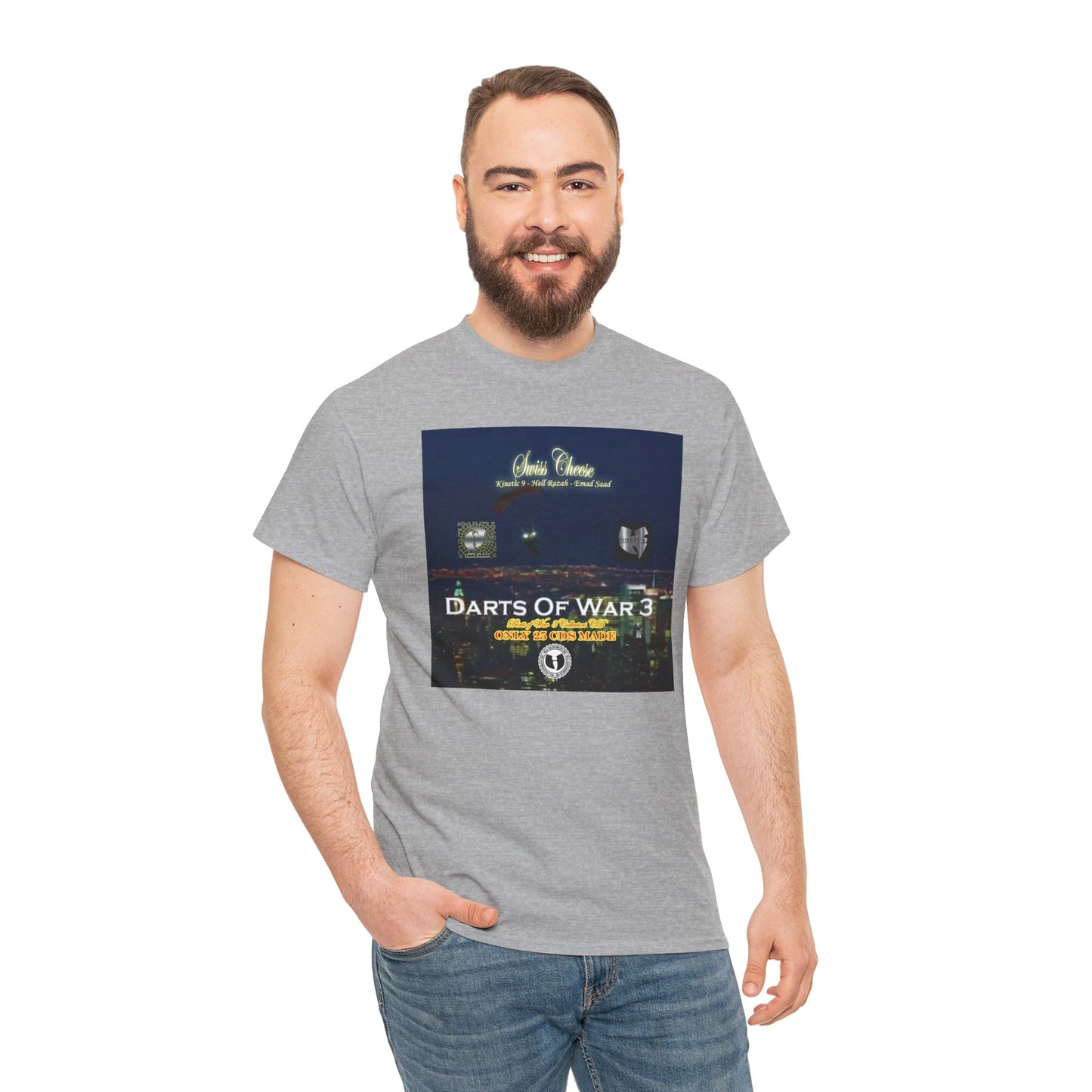 Darts of War 3 T-Shirt, Unisex Cotton Tee, Swiss CheeseHell Razah Kinetic 9