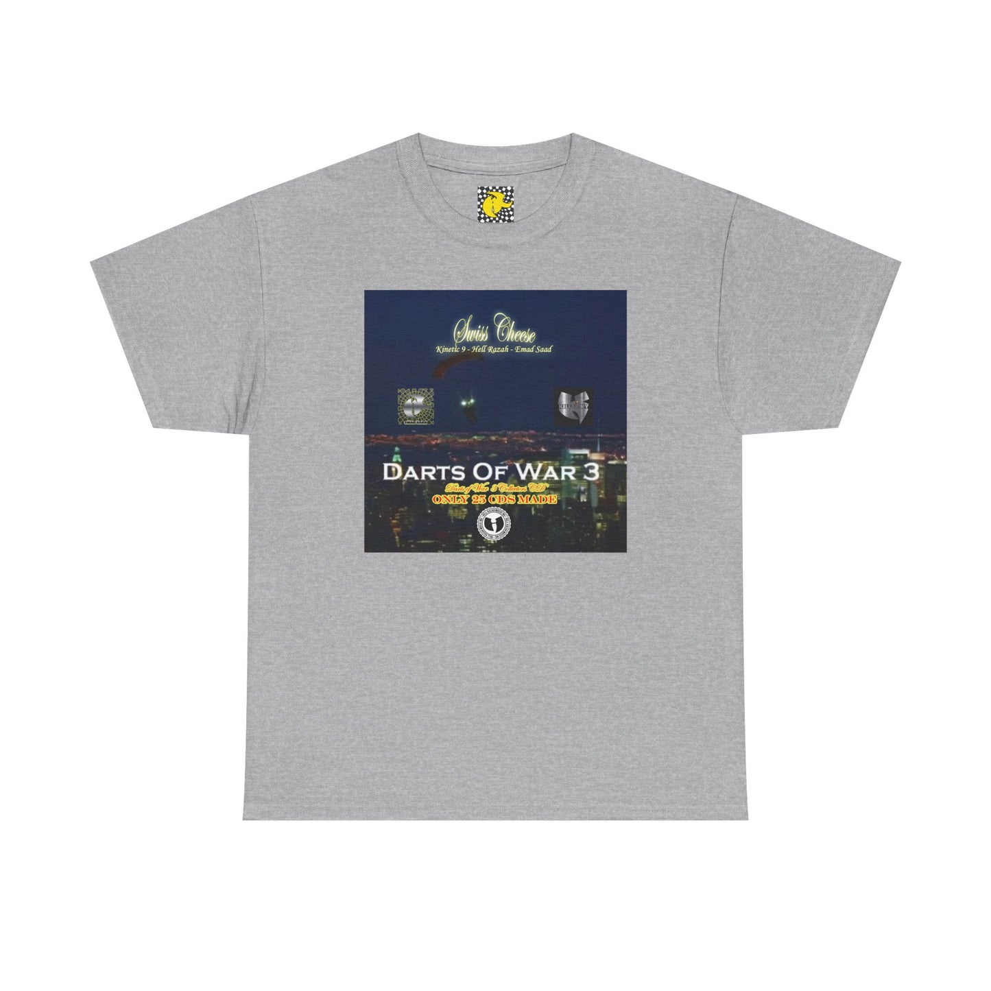 Darts of War 3 T-Shirt, Unisex Cotton Tee, Swiss CheeseHell Razah Kinetic 9