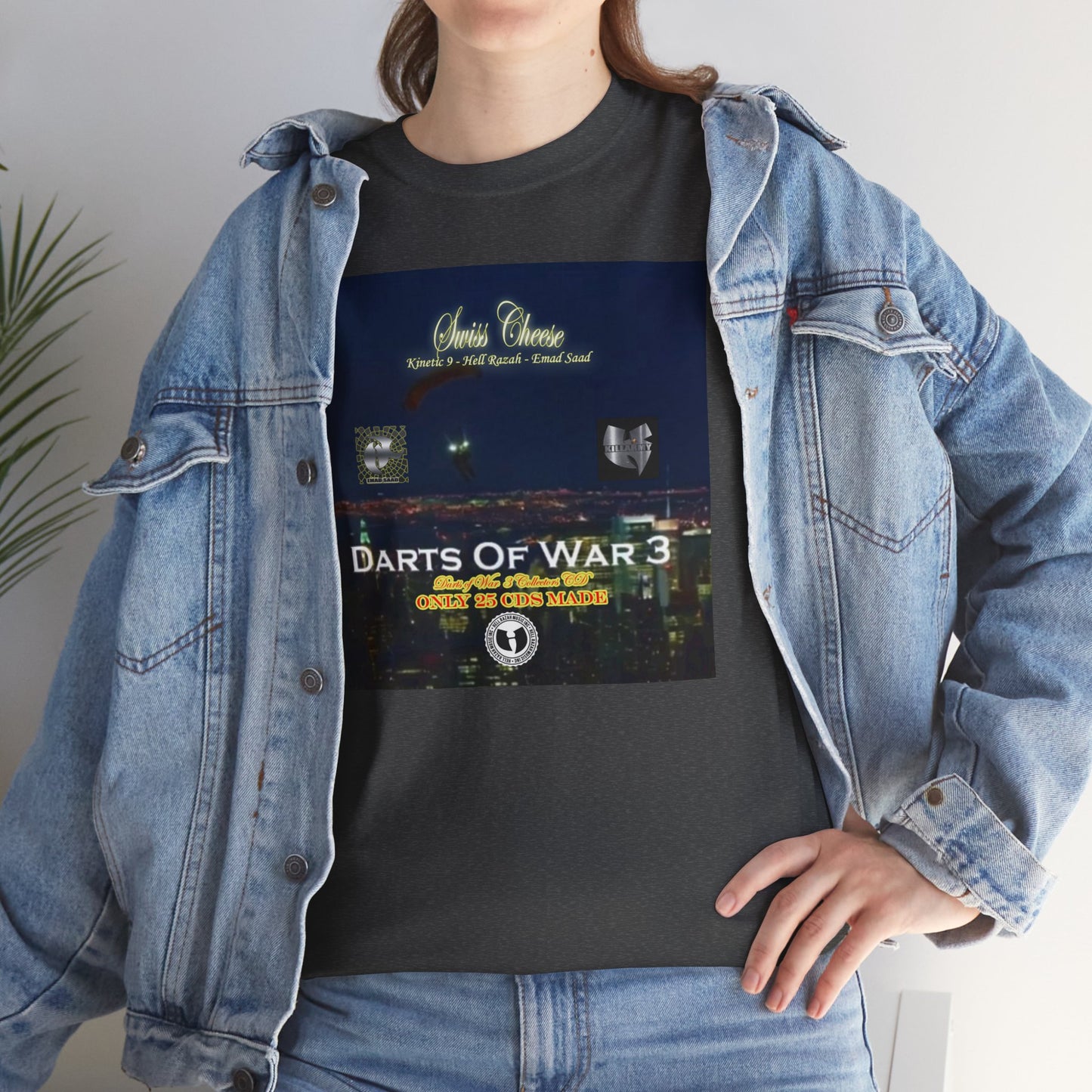 Darts of War 3 T-Shirt, Unisex Cotton Tee, Swiss CheeseHell Razah Kinetic 9