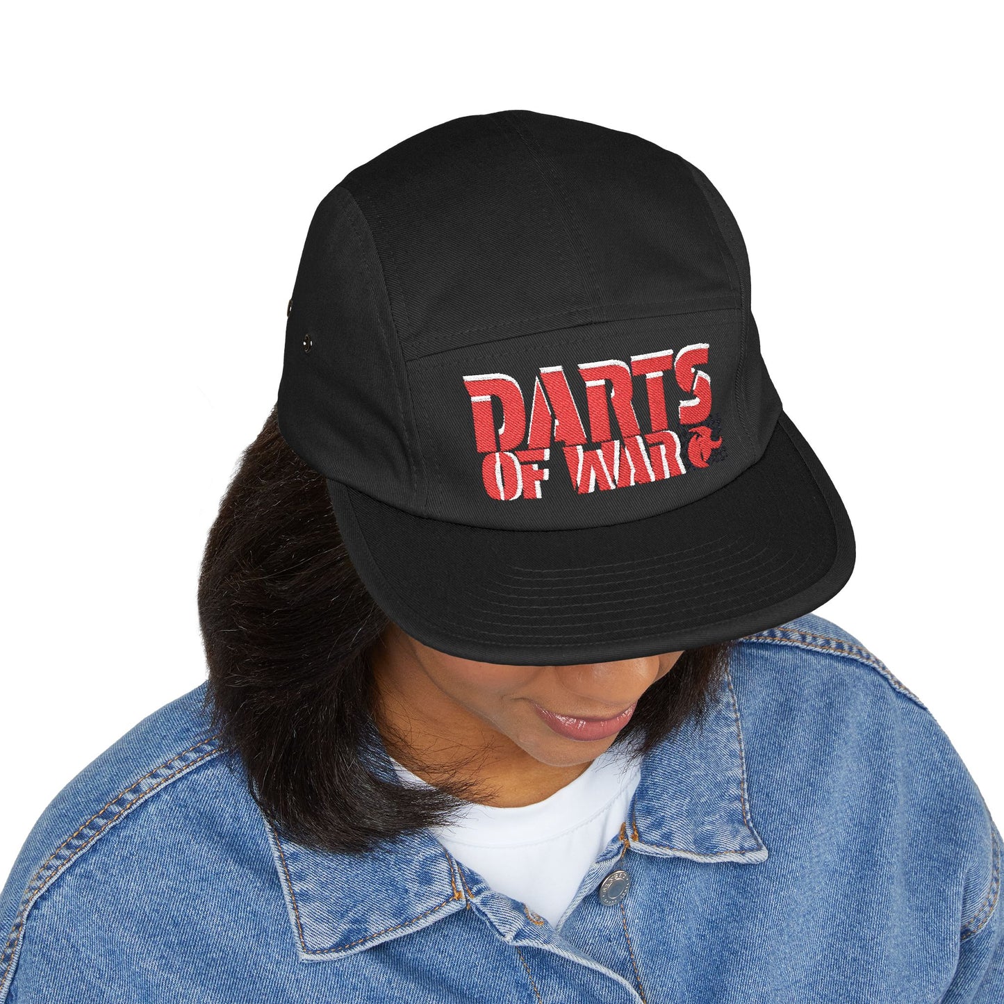 Darts Embroidered 5 Panel Cap | Trendy Camo Hat