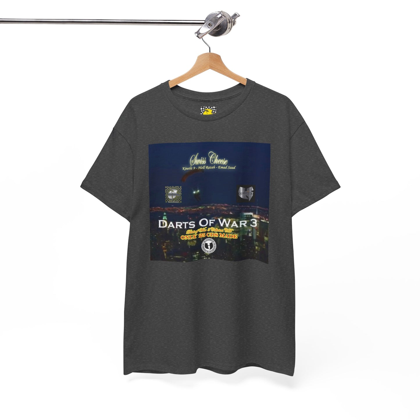 Darts of War 3 T-Shirt, Unisex Cotton Tee, Swiss CheeseHell Razah Kinetic 9