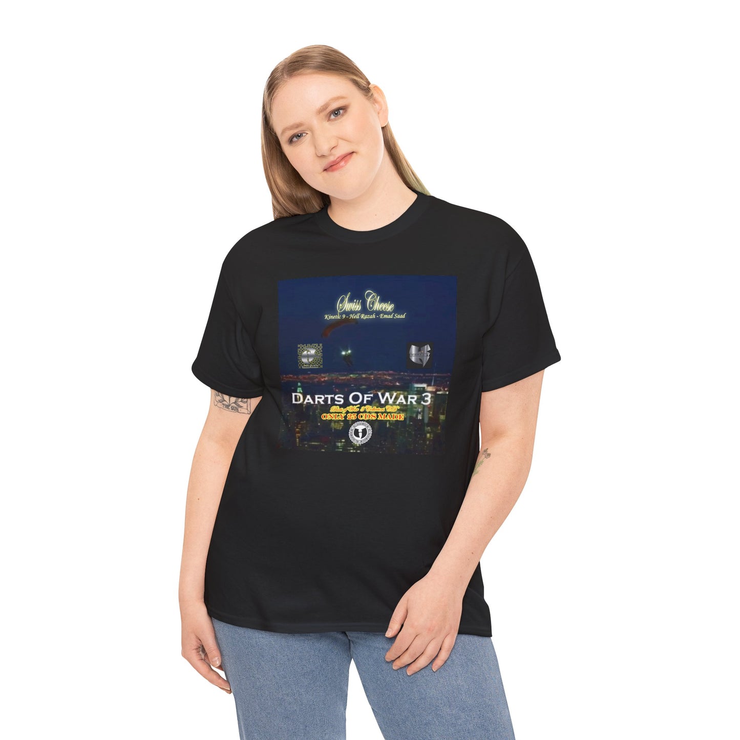 Darts of War 3 T-Shirt, Unisex Cotton Tee, Swiss CheeseHell Razah Kinetic 9