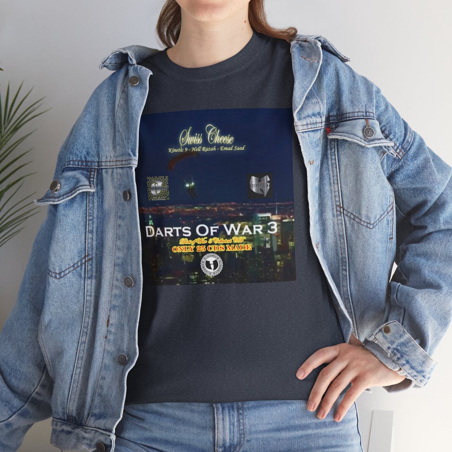 Darts of War 3 T-Shirt, Unisex Cotton Tee, Swiss CheeseHell Razah Kinetic 9