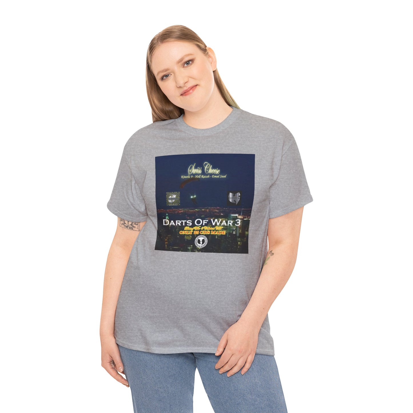 Darts of War 3 T-Shirt, Unisex Cotton Tee, Swiss CheeseHell Razah Kinetic 9