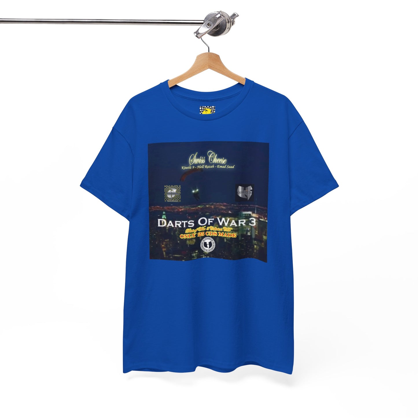 Darts of War 3 T-Shirt, Unisex Cotton Tee, Swiss CheeseHell Razah Kinetic 9