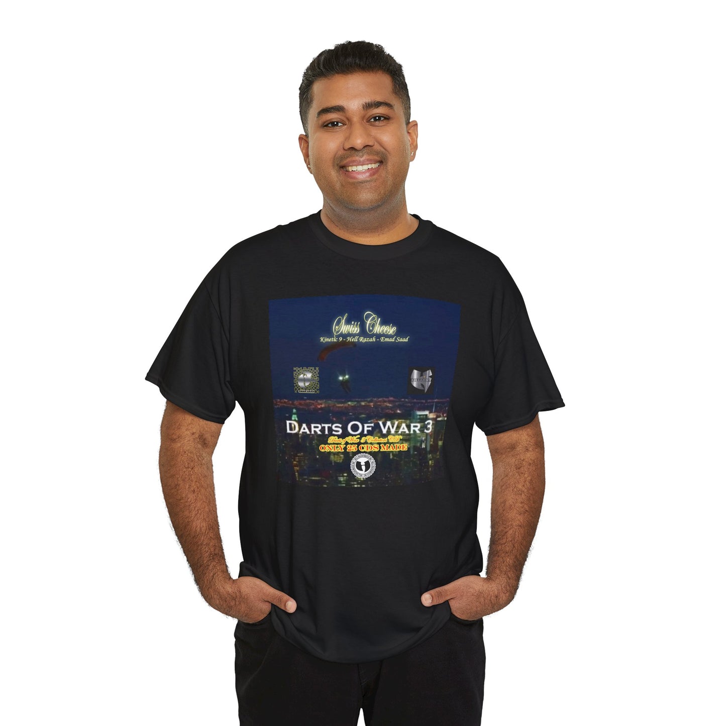 Darts of War 3 T-Shirt, Unisex Cotton Tee, Swiss CheeseHell Razah Kinetic 9