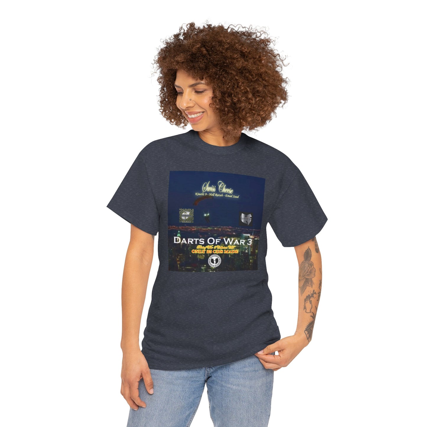 Darts of War 3 T-Shirt, Unisex Cotton Tee, Swiss CheeseHell Razah Kinetic 9