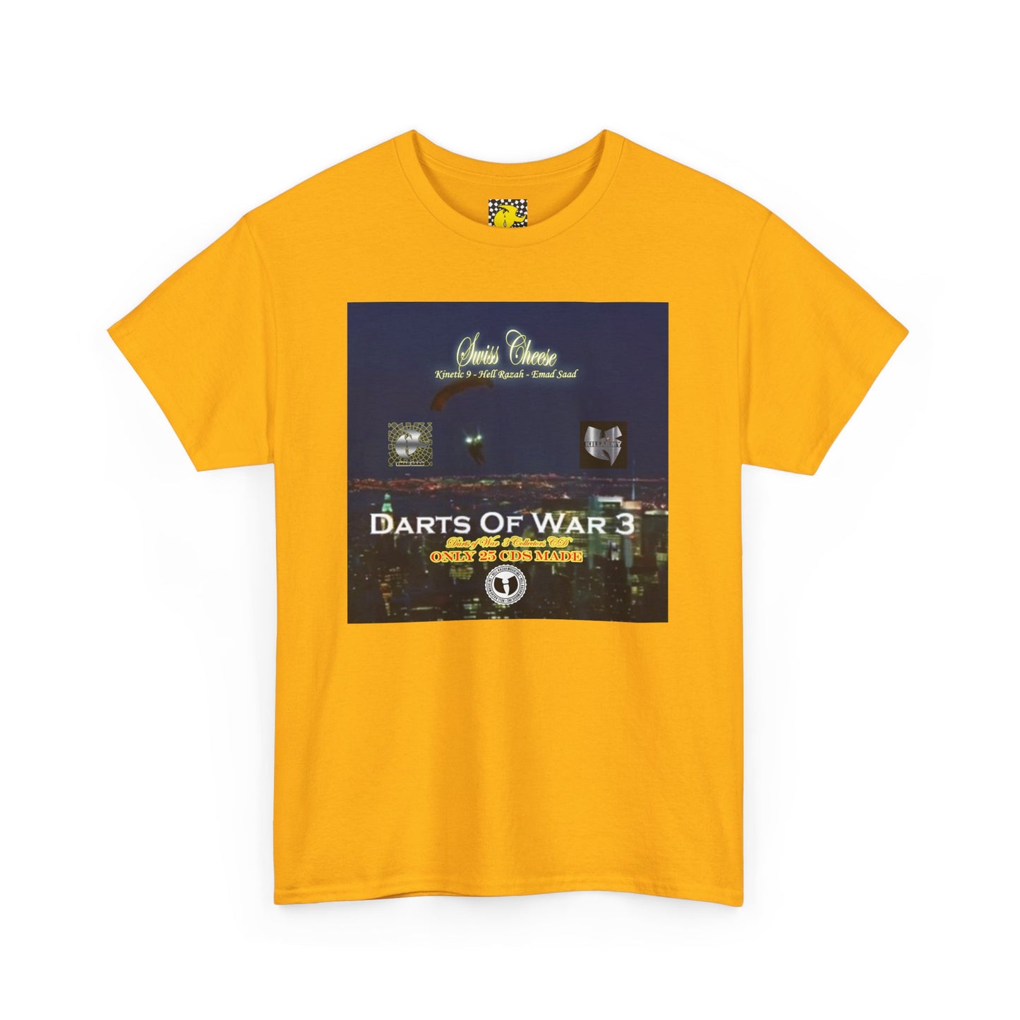 Darts of War 3 T-Shirt, Unisex Cotton Tee, Swiss CheeseHell Razah Kinetic 9