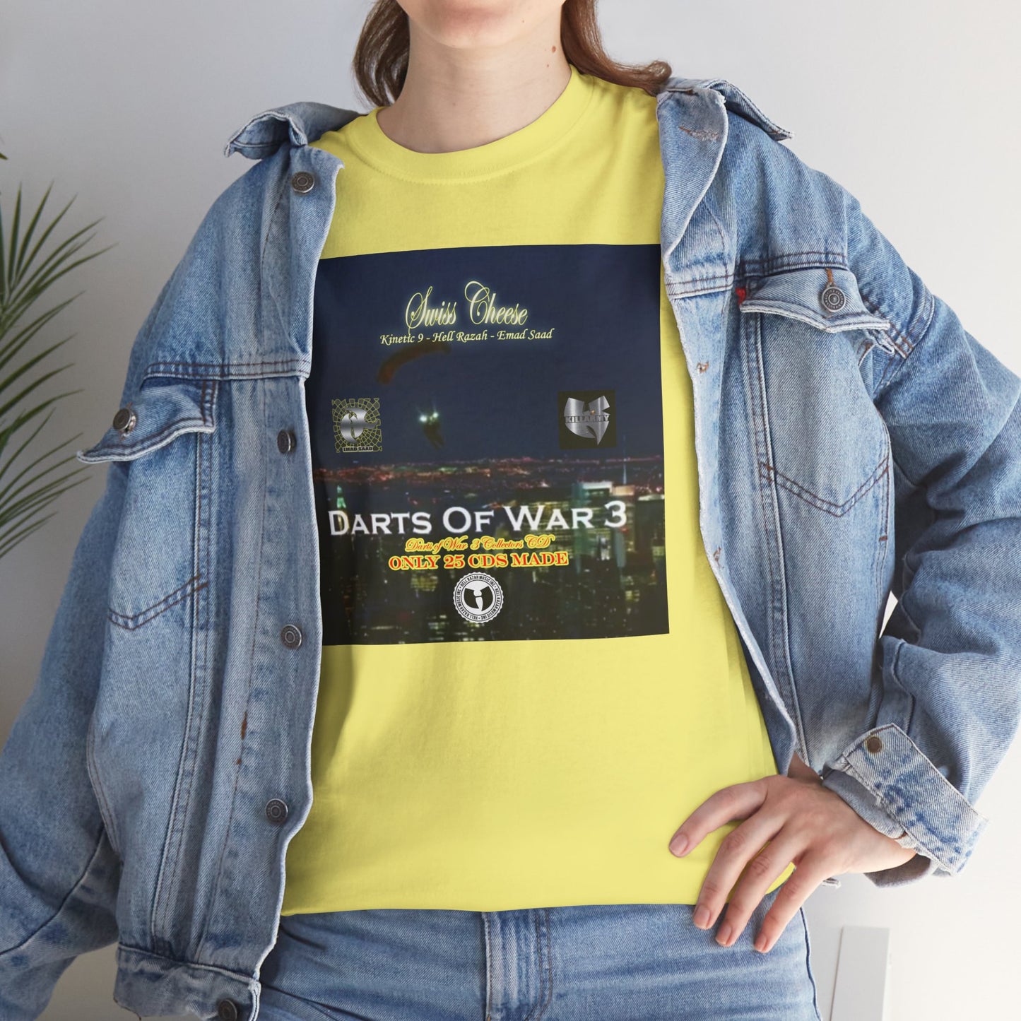 Darts of War 3 T-Shirt, Unisex Cotton Tee, Swiss CheeseHell Razah Kinetic 9