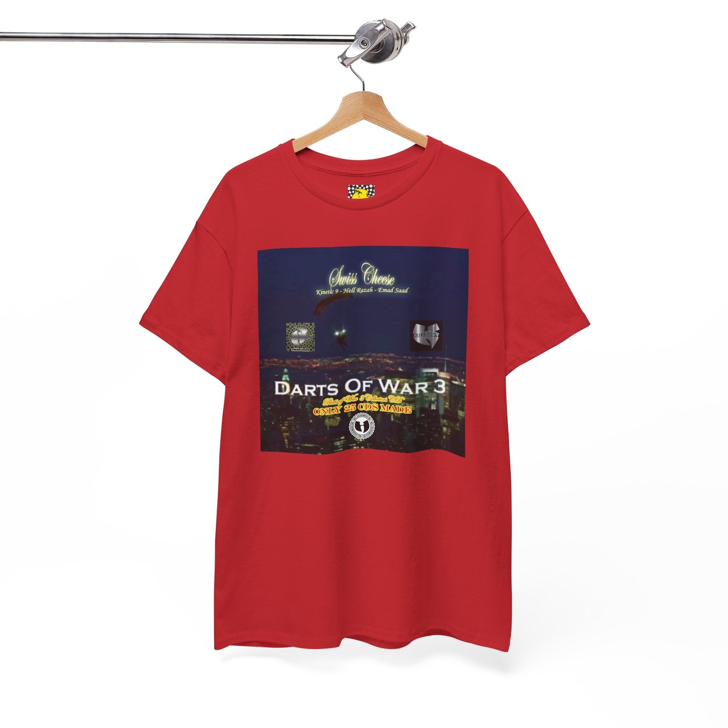 Darts of War 3 T-Shirt, Unisex Cotton Tee, Swiss CheeseHell Razah Kinetic 9