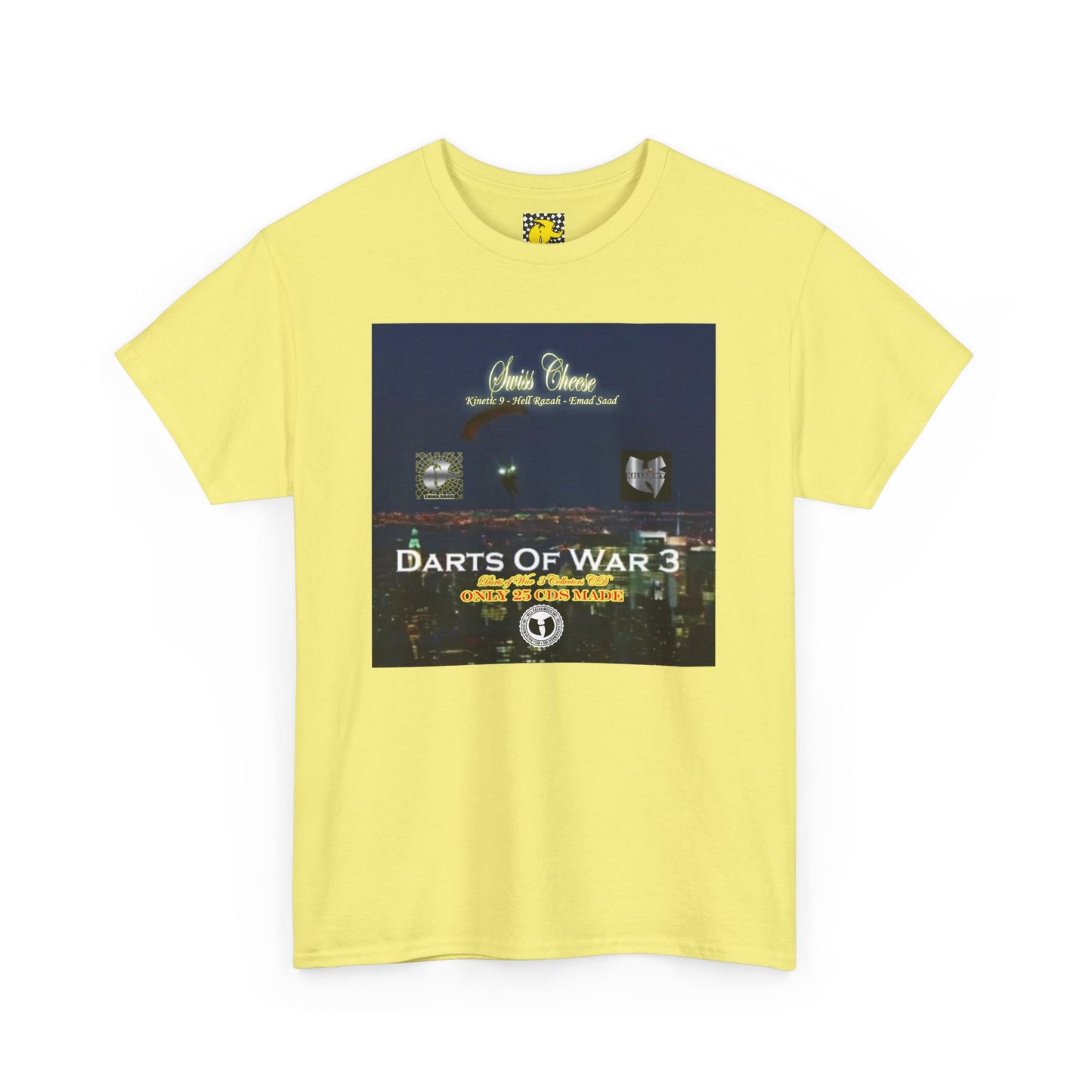 Darts of War 3 T-Shirt, Unisex Cotton Tee, Swiss CheeseHell Razah Kinetic 9