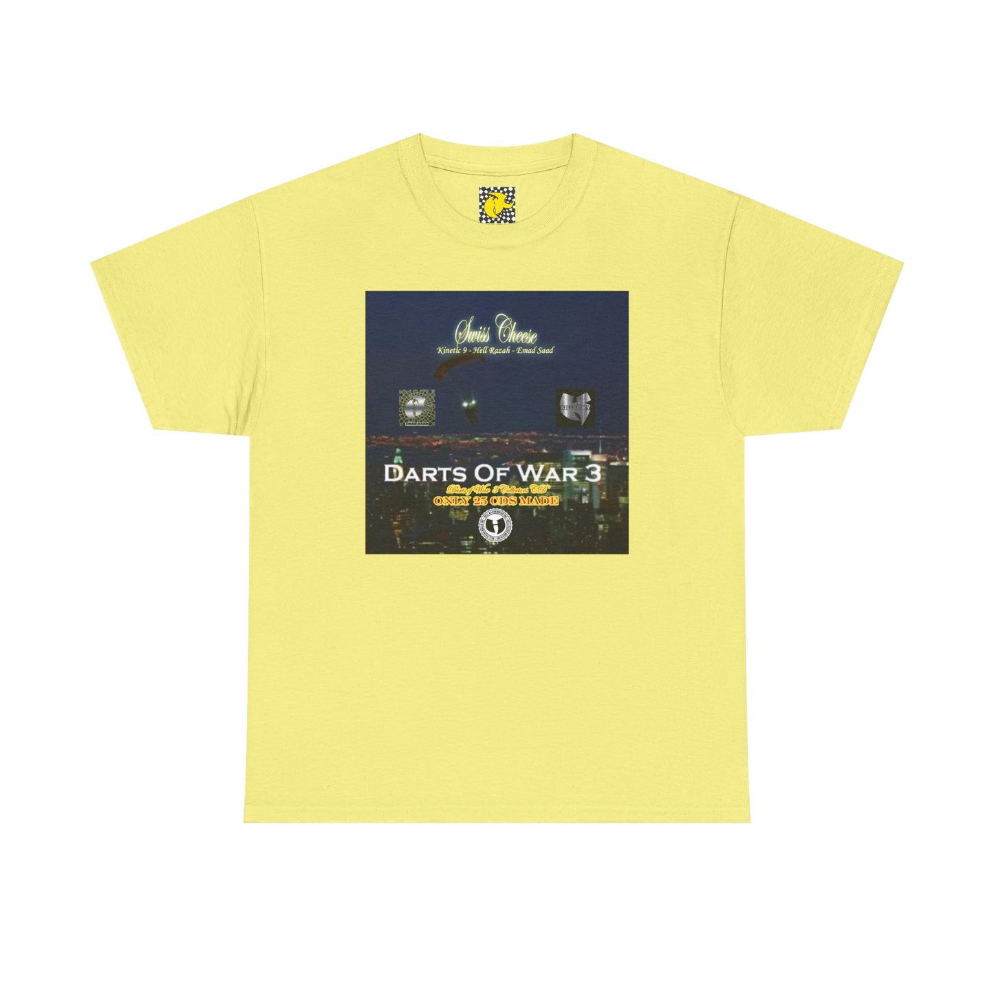 Darts of War 3 T-Shirt, Unisex Cotton Tee, Swiss CheeseHell Razah Kinetic 9