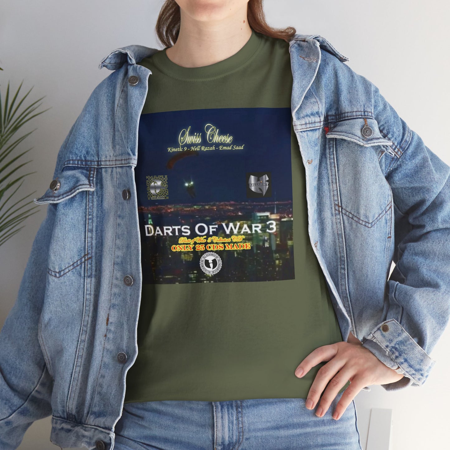 Darts of War 3 T-Shirt, Unisex Cotton Tee, Swiss CheeseHell Razah Kinetic 9