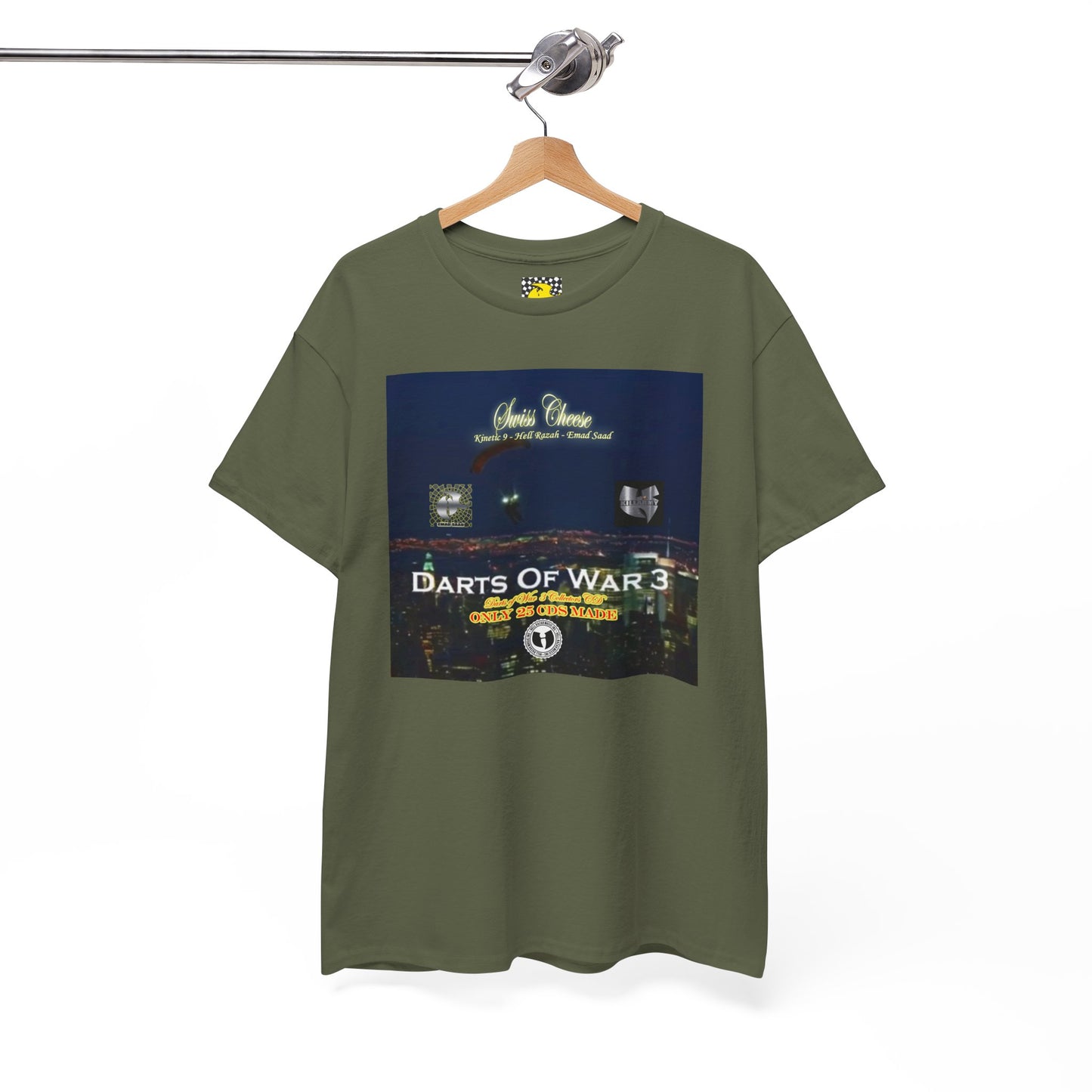 Darts of War 3 T-Shirt, Unisex Cotton Tee, Swiss CheeseHell Razah Kinetic 9