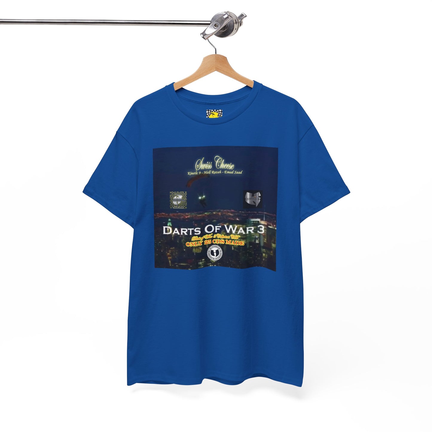 Darts of War 3 T-Shirt, Unisex Cotton Tee, Swiss CheeseHell Razah Kinetic 9