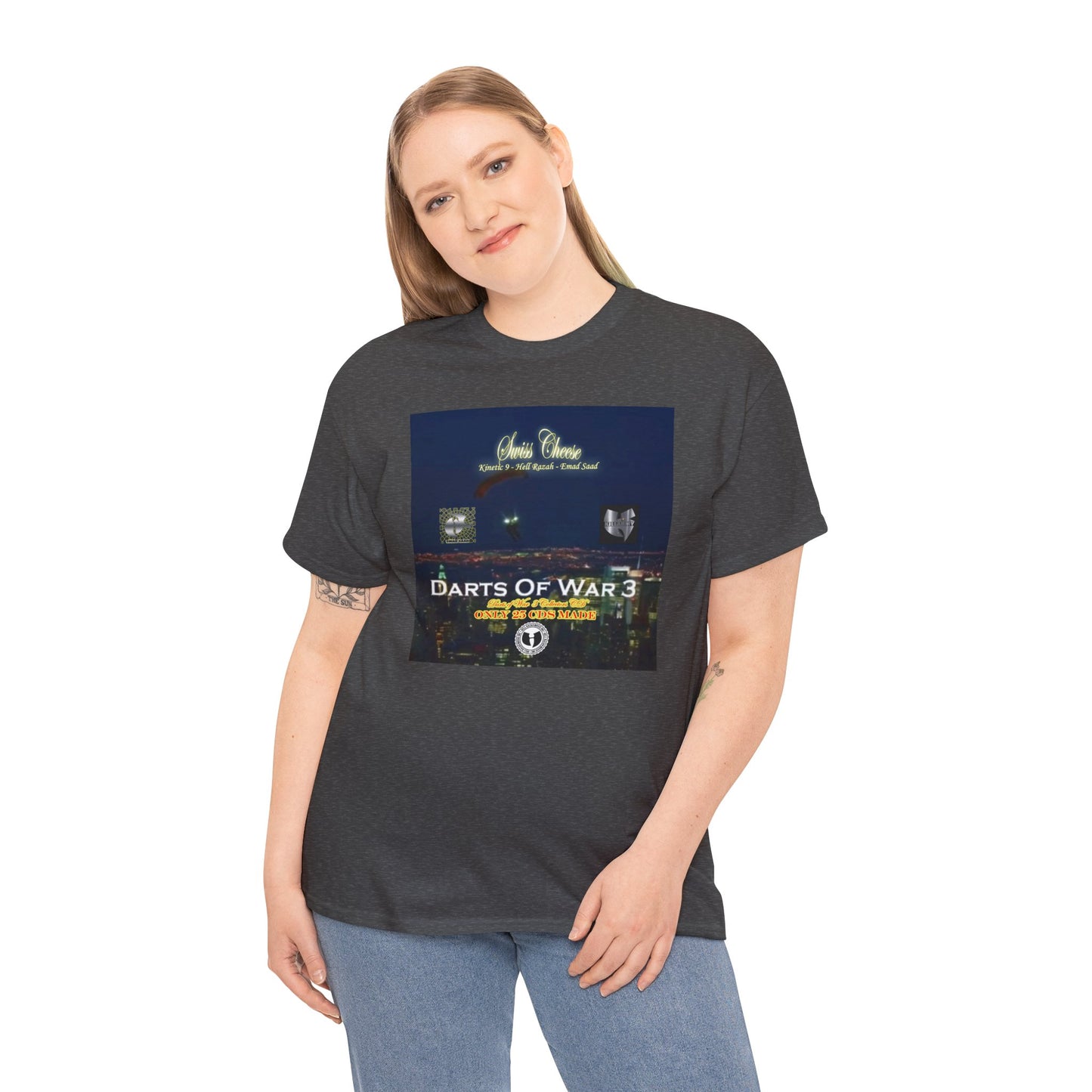 Darts of War 3 T-Shirt, Unisex Cotton Tee, Swiss CheeseHell Razah Kinetic 9