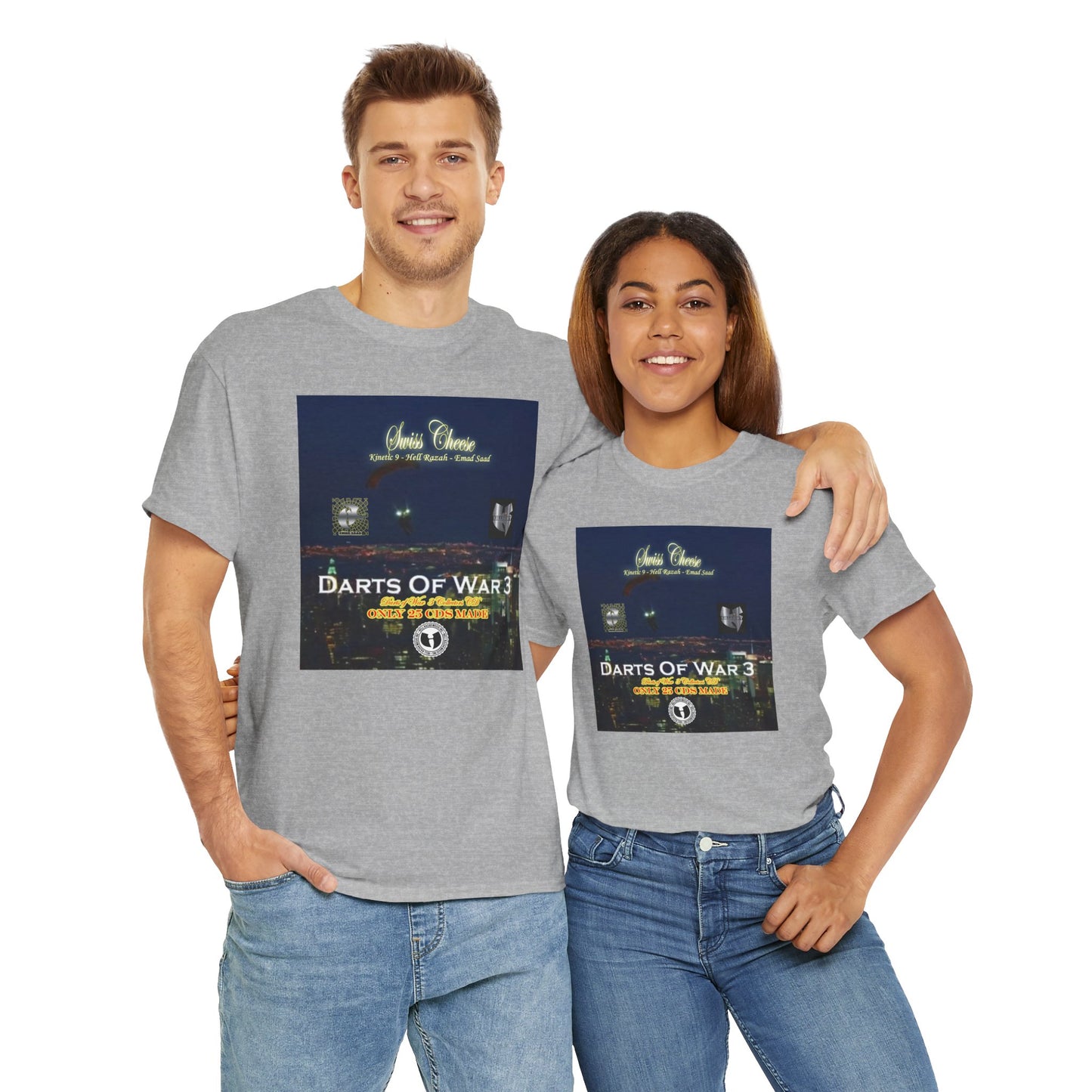 Darts of War 3 T-Shirt, Unisex Cotton Tee, Swiss CheeseHell Razah Kinetic 9