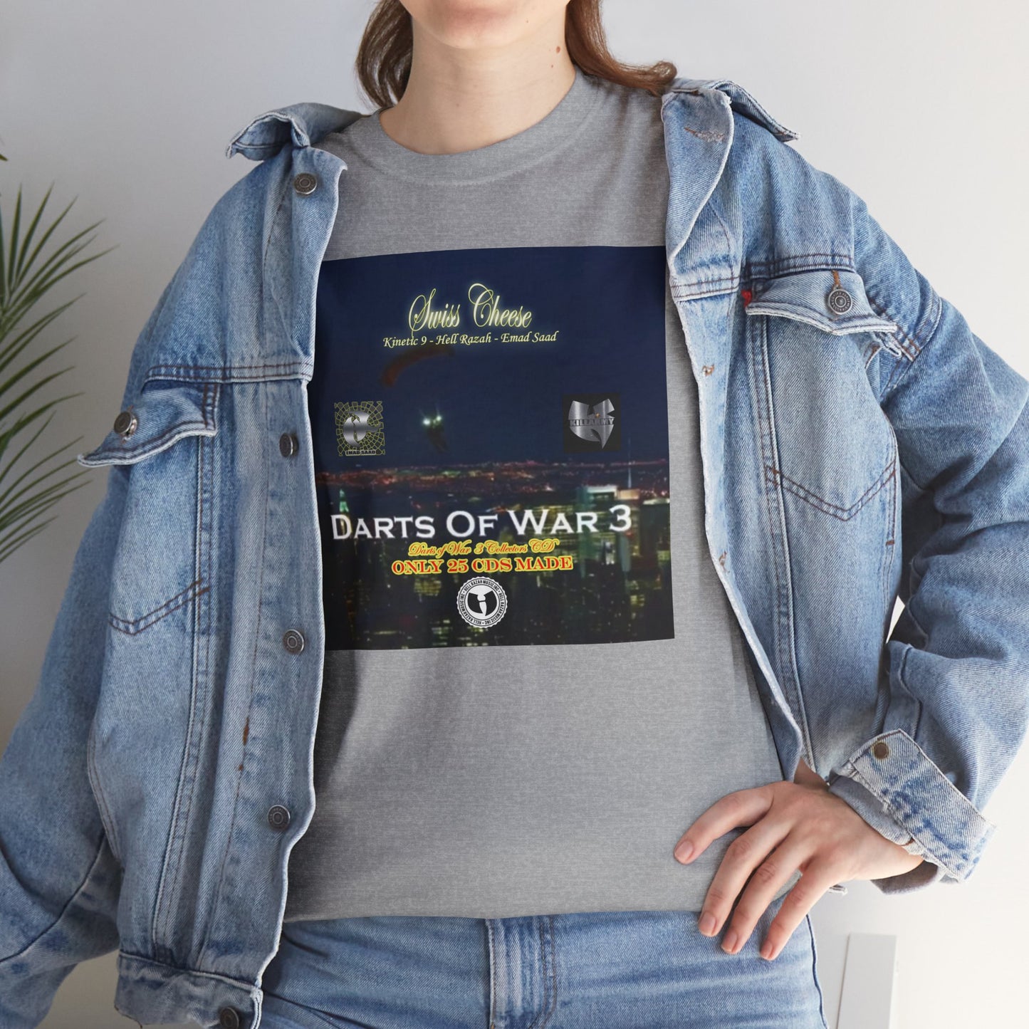 Darts of War 3 T-Shirt, Unisex Cotton Tee, Swiss CheeseHell Razah Kinetic 9