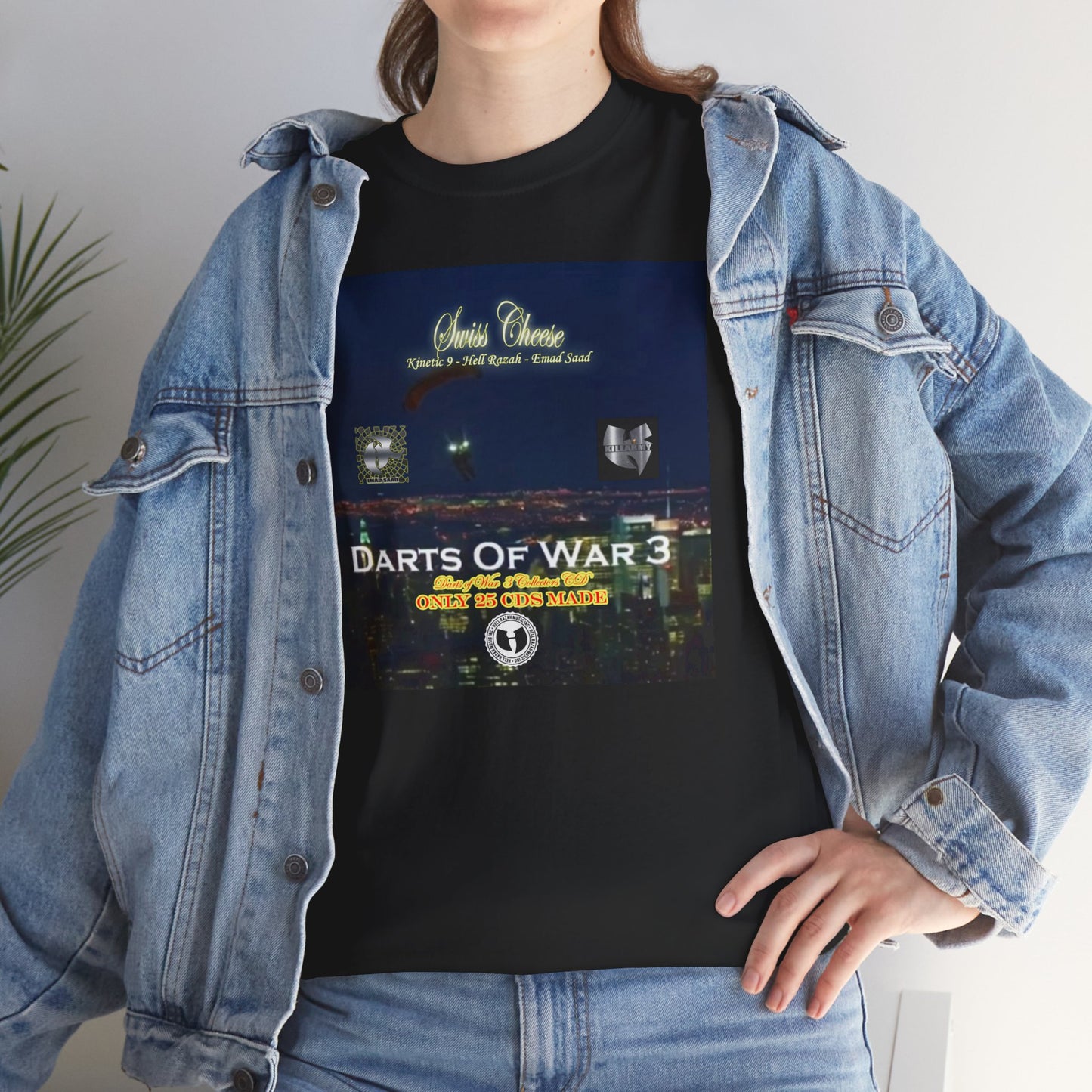 Darts of War 3 T-Shirt, Unisex Cotton Tee, Swiss CheeseHell Razah Kinetic 9