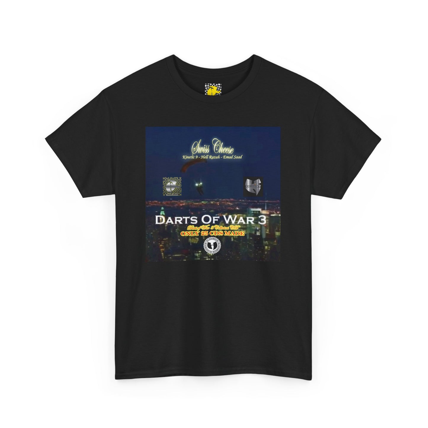 Darts of War 3 T-Shirt, Unisex Cotton Tee, Swiss CheeseHell Razah Kinetic 9