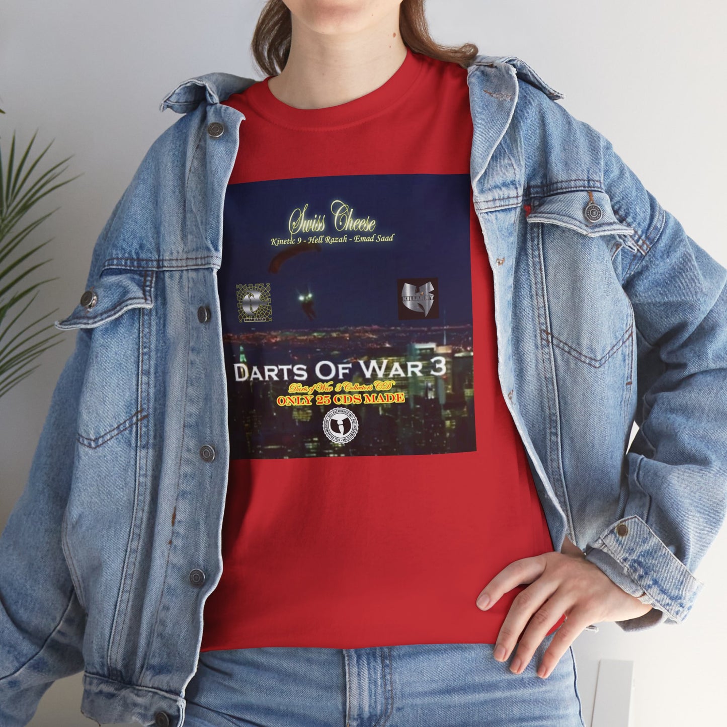 Darts of War 3 T-Shirt, Unisex Cotton Tee, Swiss CheeseHell Razah Kinetic 9