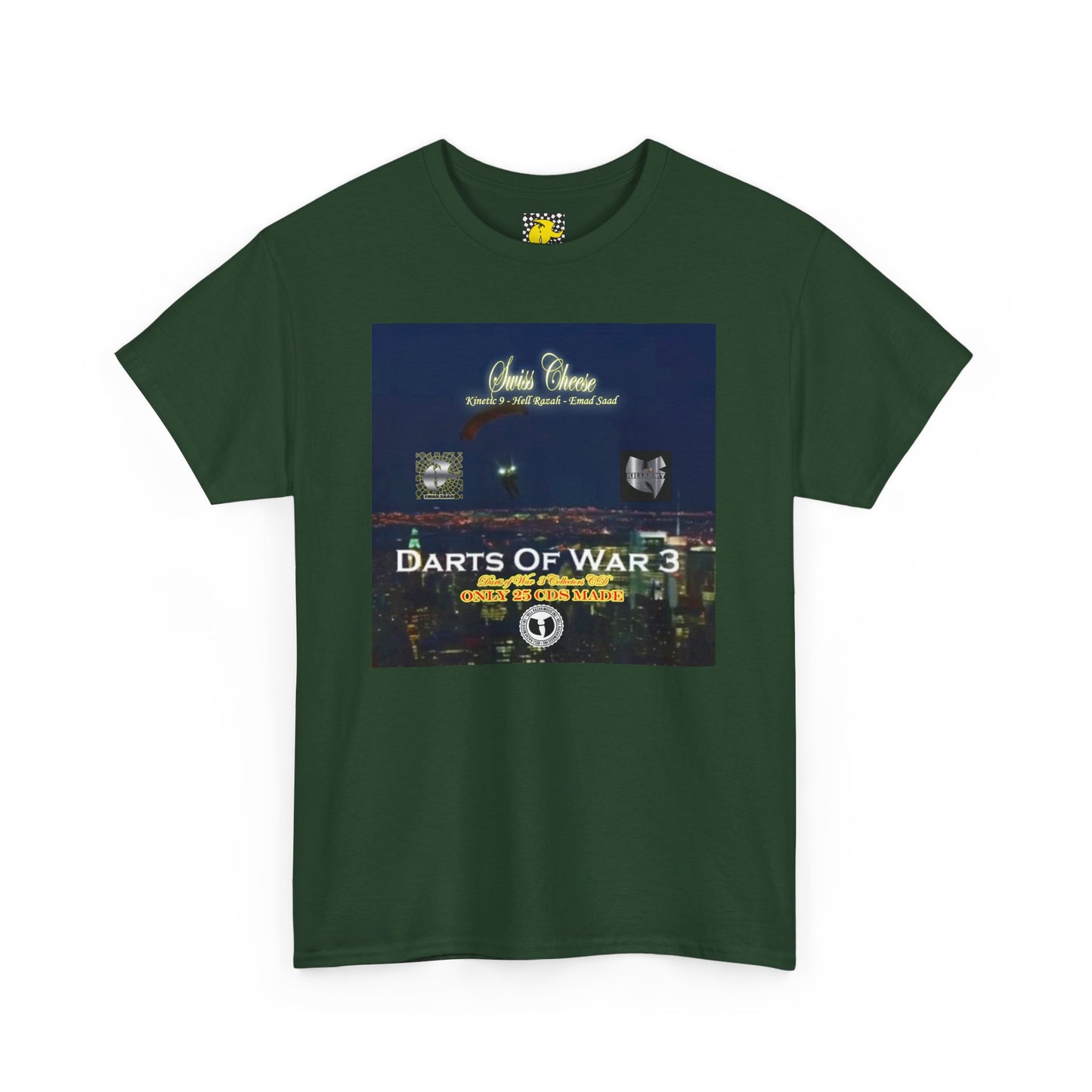 Darts of War 3 T-Shirt, Unisex Cotton Tee, Swiss CheeseHell Razah Kinetic 9
