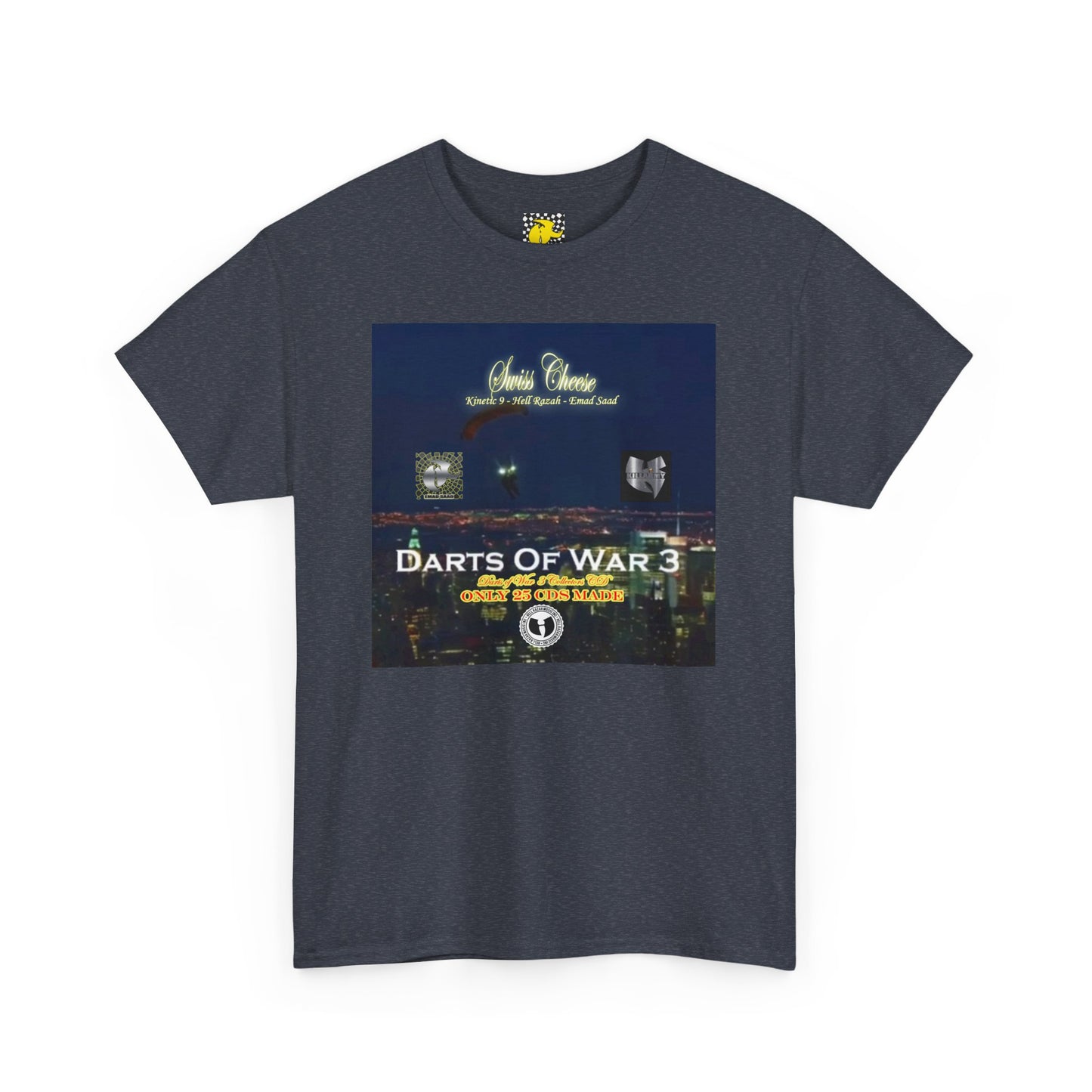 Darts of War 3 T-Shirt, Unisex Cotton Tee, Swiss CheeseHell Razah Kinetic 9