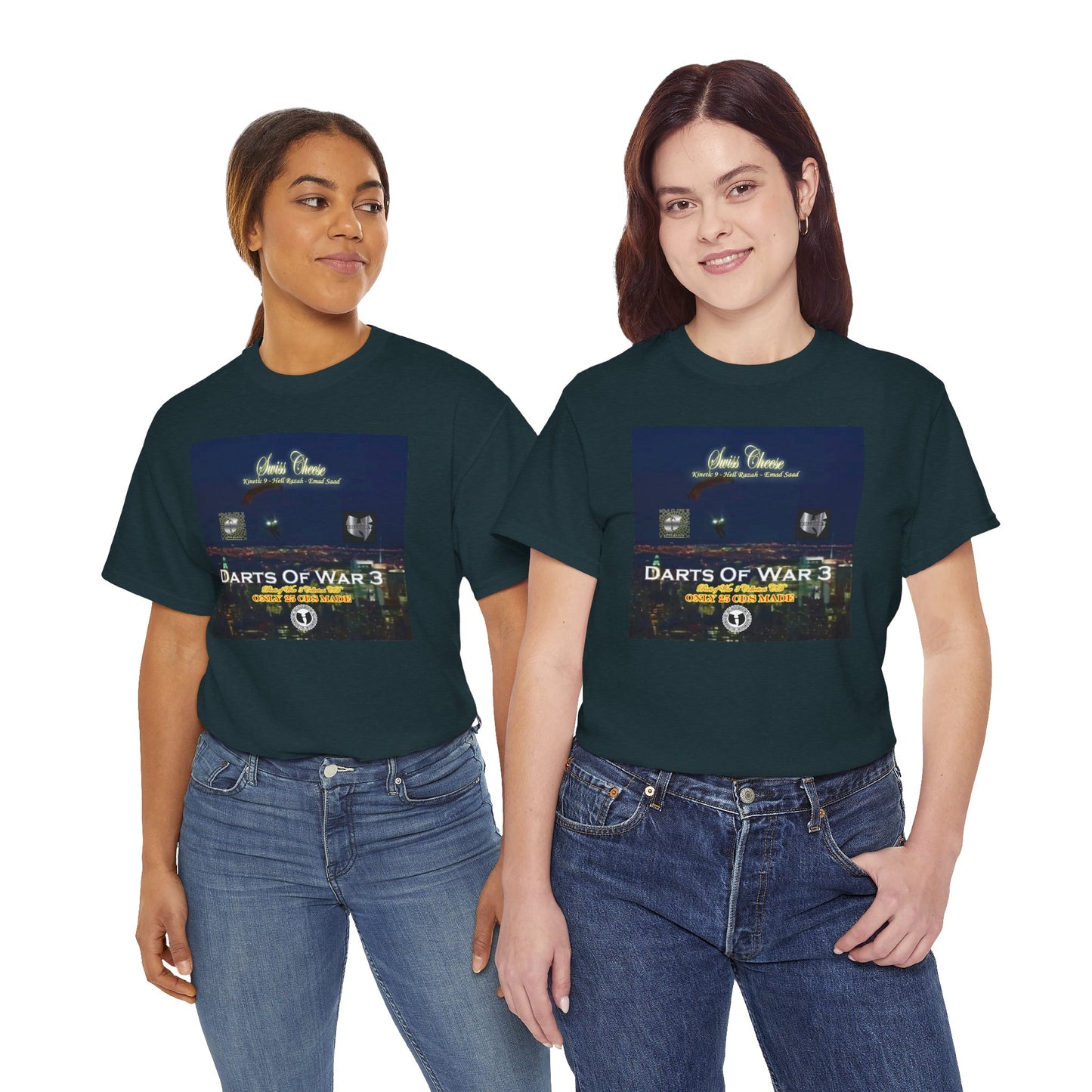 Darts of War 3 T-Shirt, Unisex Cotton Tee, Swiss CheeseHell Razah Kinetic 9