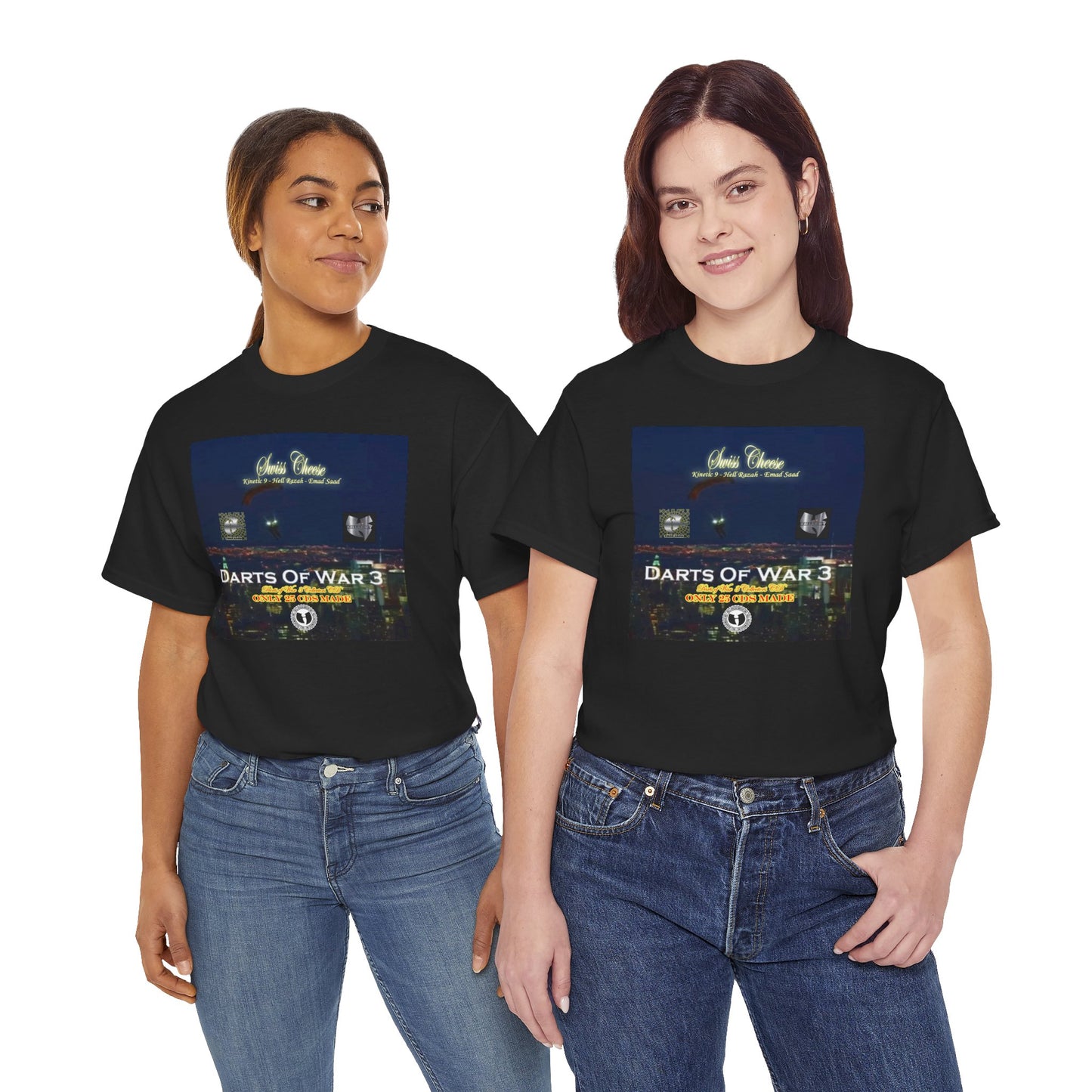 Darts of War 3 T-Shirt, Unisex Cotton Tee, Swiss CheeseHell Razah Kinetic 9