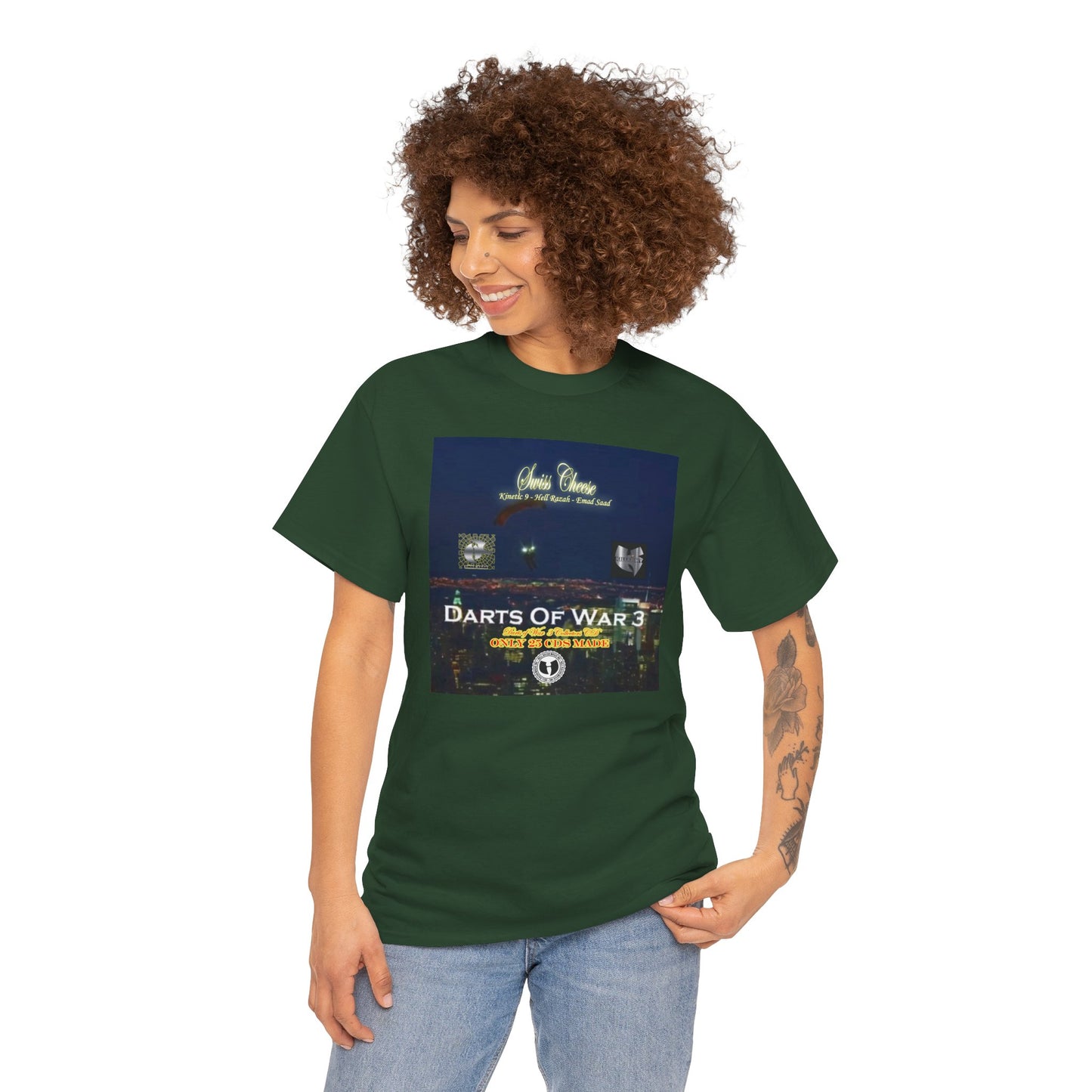 Darts of War 3 T-Shirt, Unisex Cotton Tee, Swiss CheeseHell Razah Kinetic 9