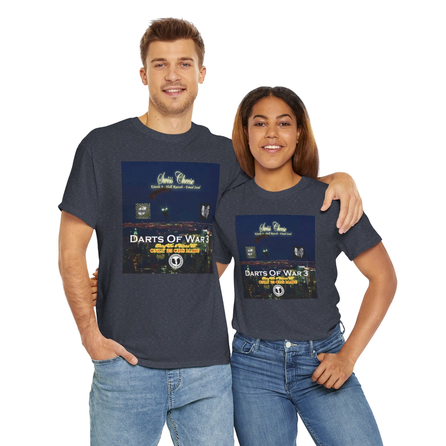 Darts of War 3 T-Shirt, Unisex Cotton Tee, Swiss CheeseHell Razah Kinetic 9