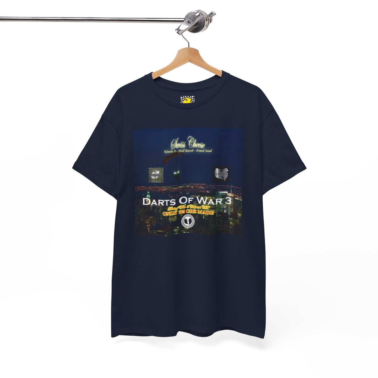 Darts of War 3 T-Shirt, Unisex Cotton Tee, Swiss CheeseHell Razah Kinetic 9