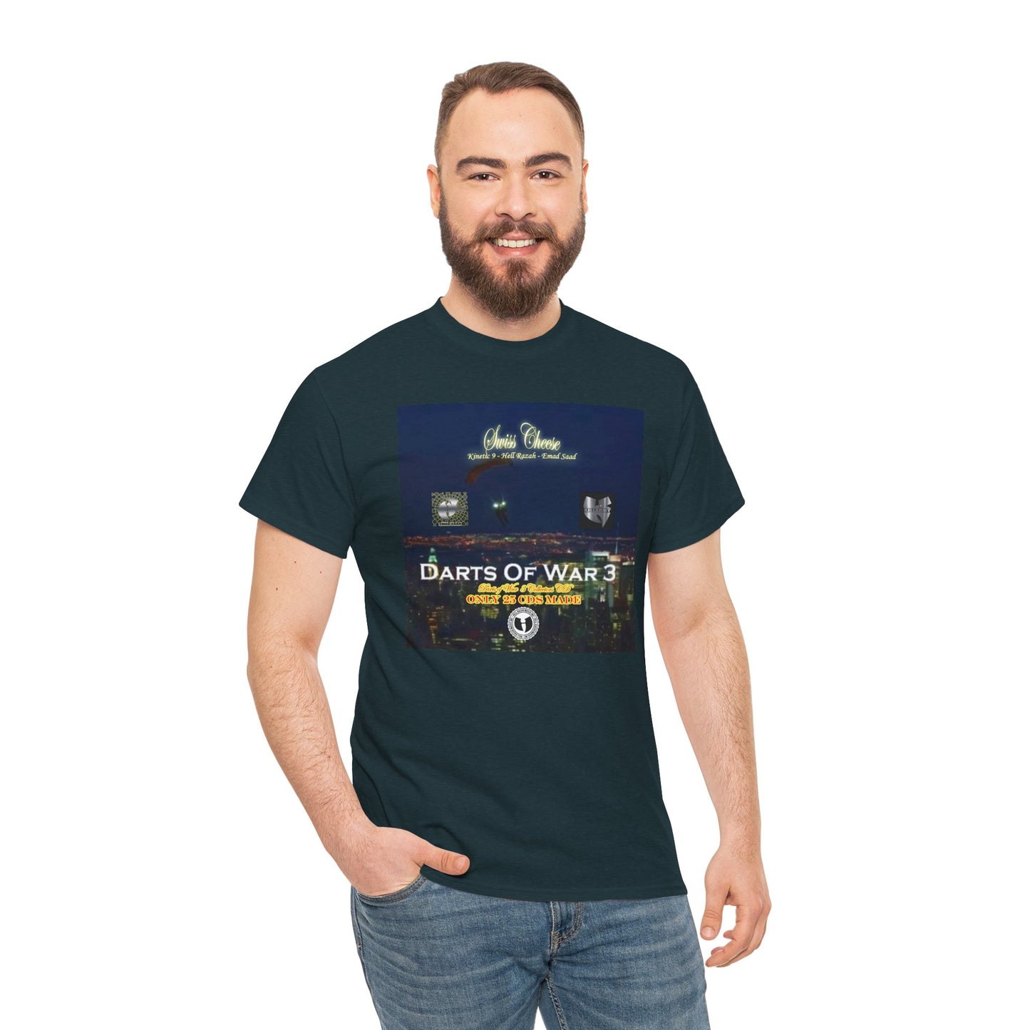 Darts of War 3 T-Shirt, Unisex Cotton Tee, Swiss CheeseHell Razah Kinetic 9