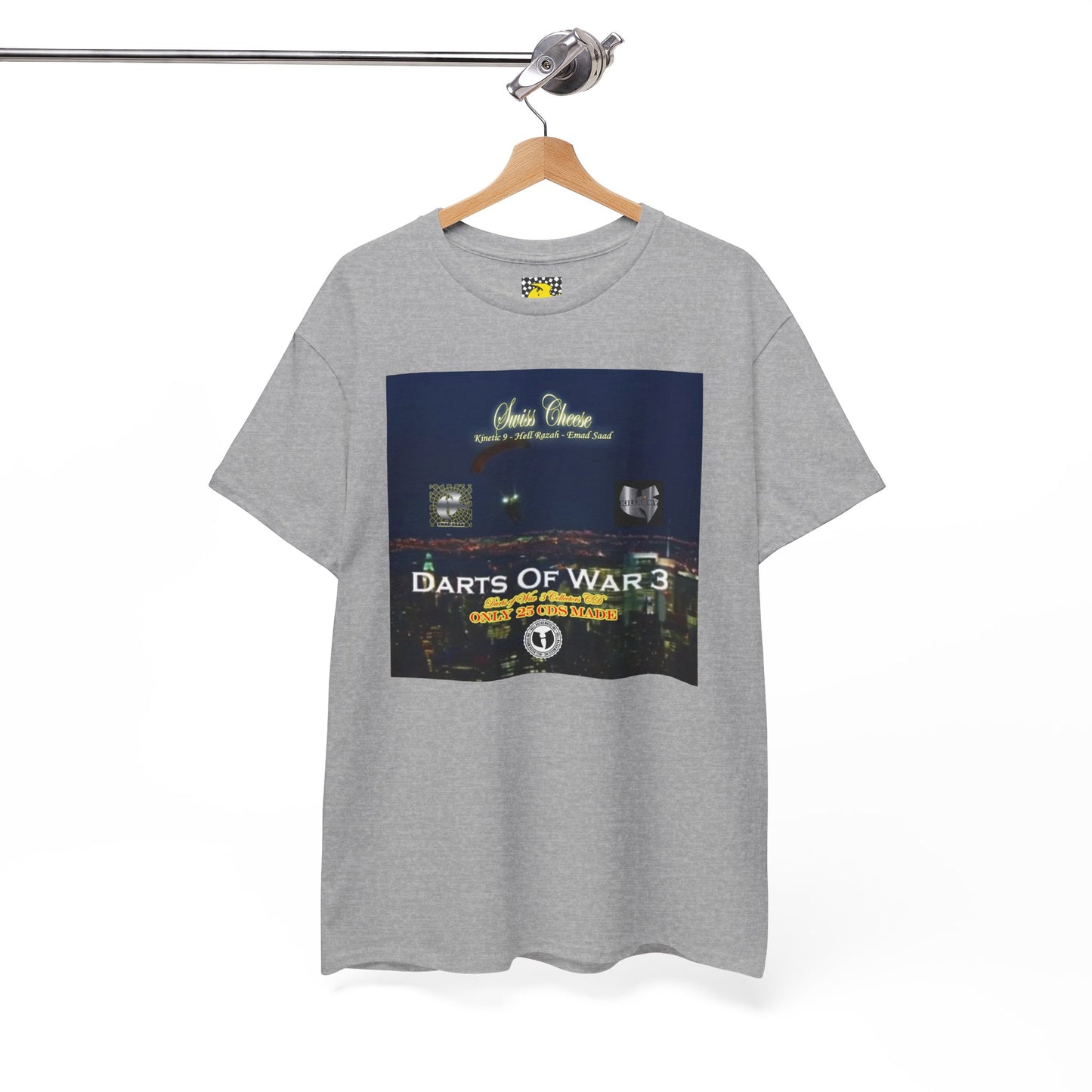 Darts of War 3 T-Shirt, Unisex Cotton Tee, Swiss CheeseHell Razah Kinetic 9