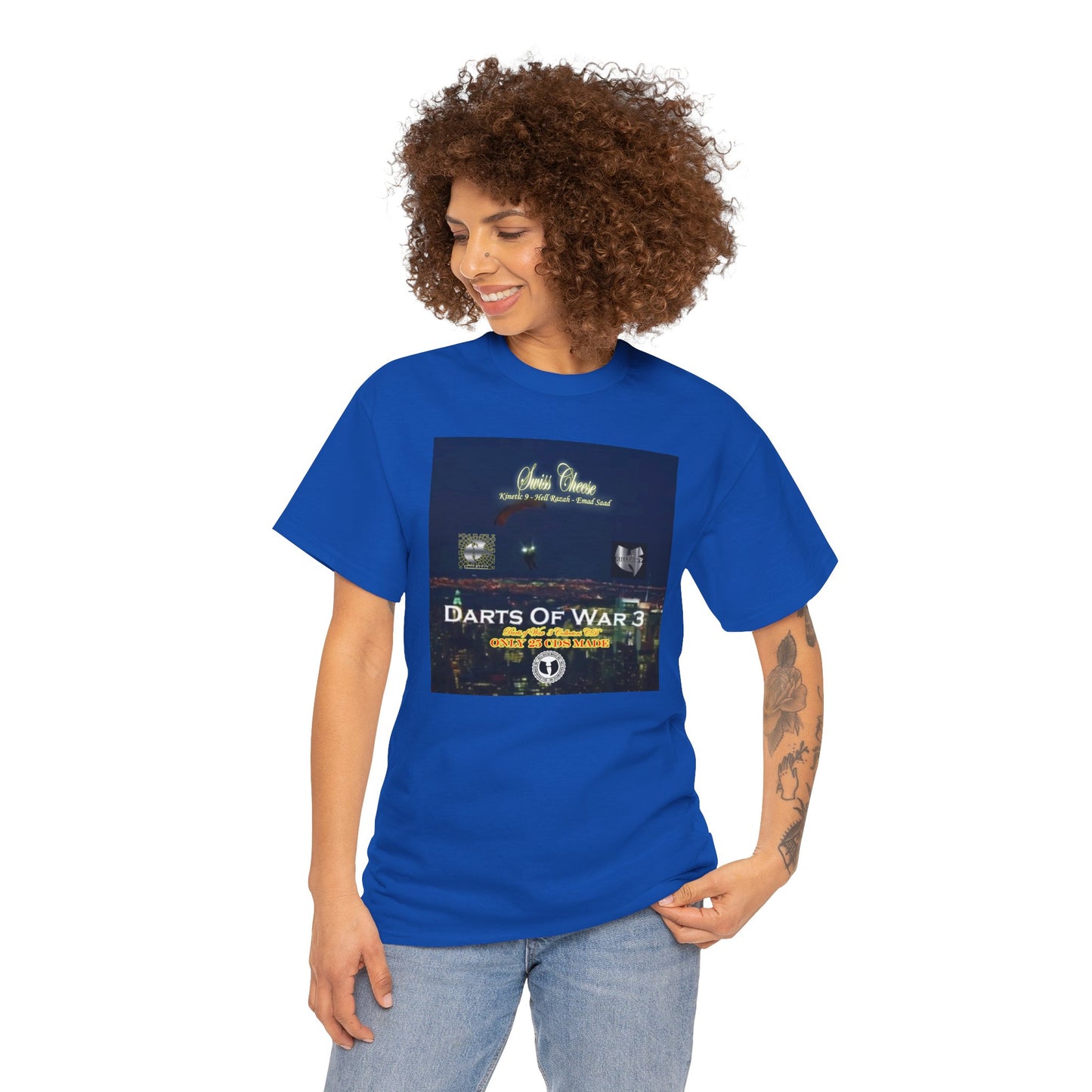 Darts of War 3 T-Shirt, Unisex Cotton Tee, Swiss CheeseHell Razah Kinetic 9