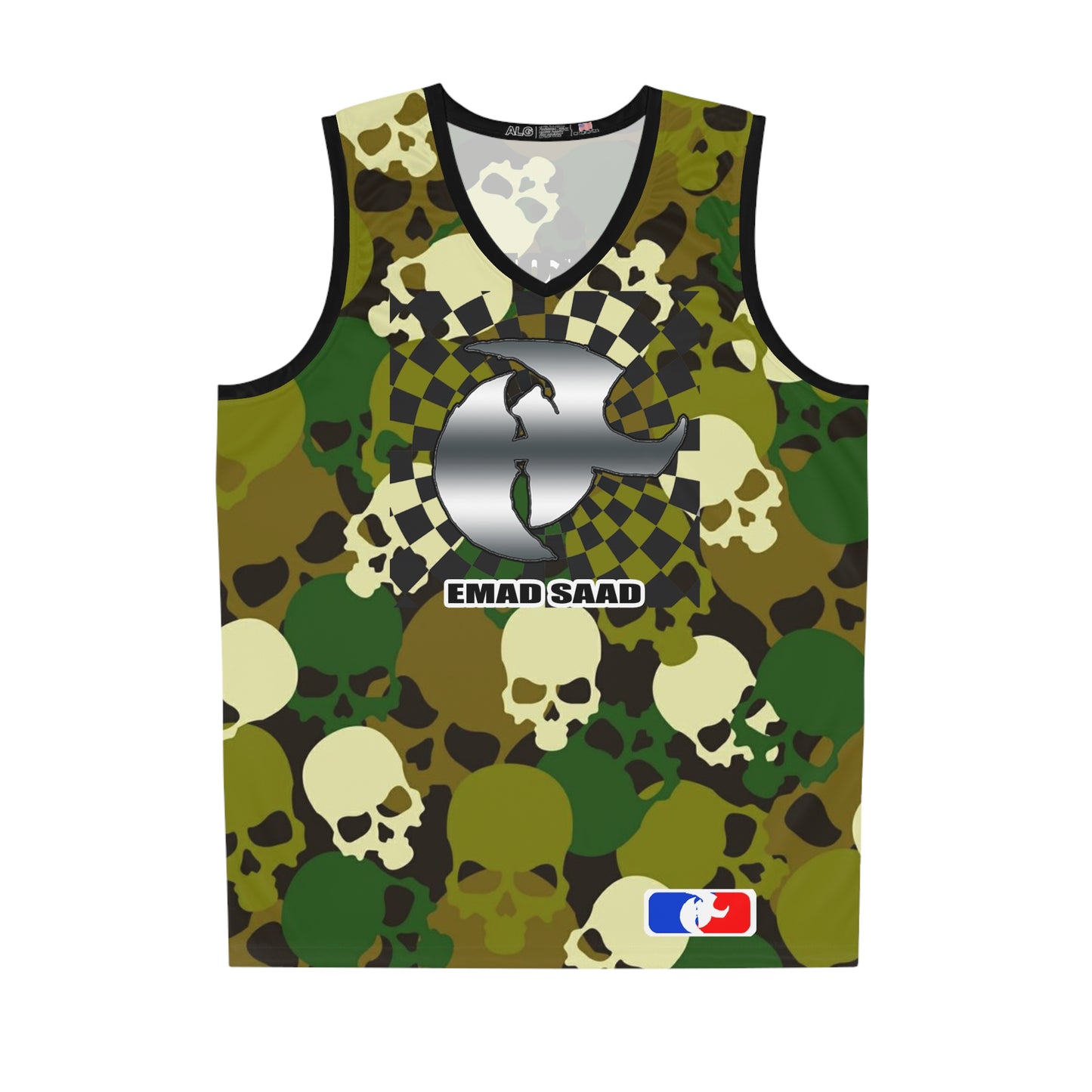 Edgy Skull Camo Basketball Jersey | Unisex Sportswear for Trendsetters