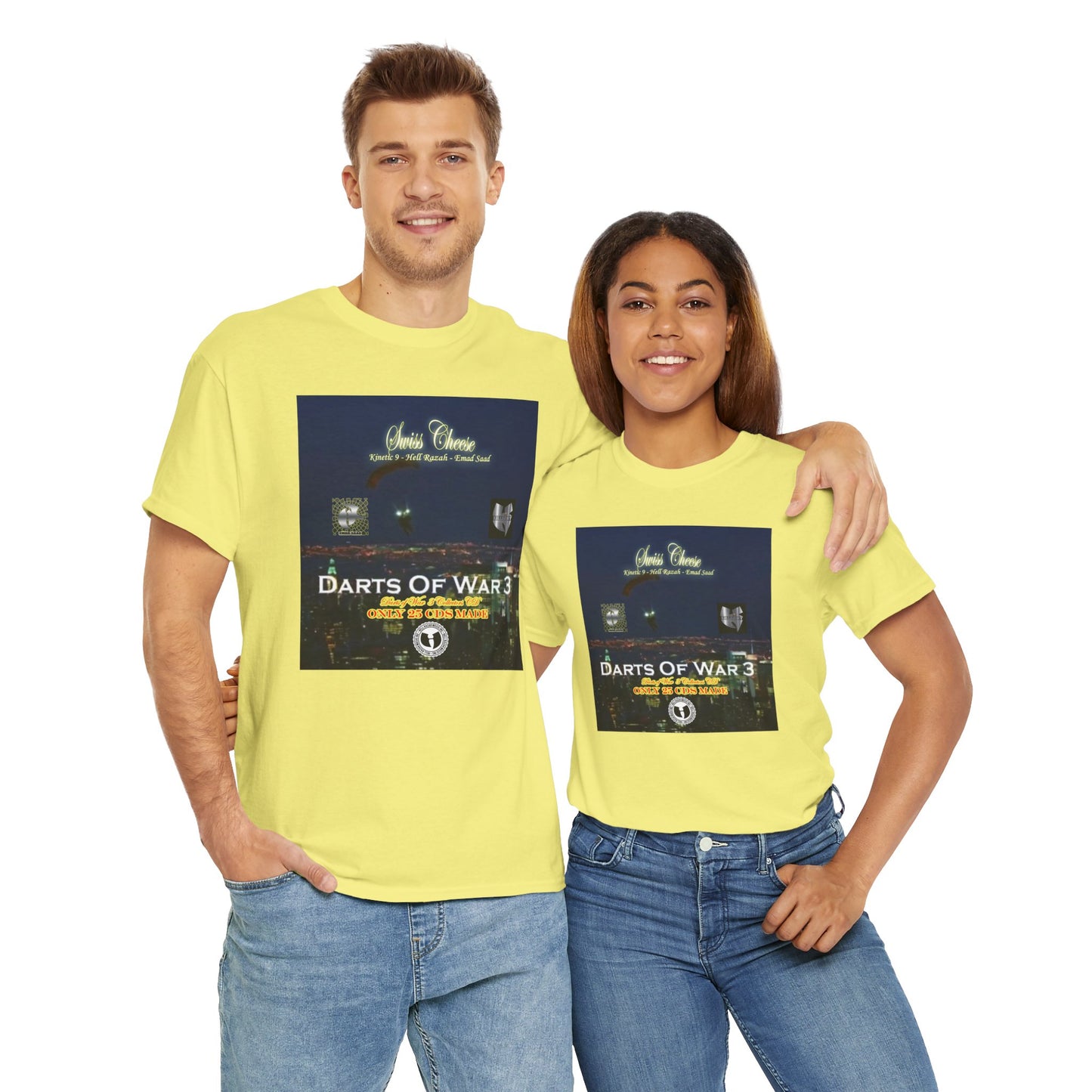 Darts of War 3 T-Shirt, Unisex Cotton Tee, Swiss CheeseHell Razah Kinetic 9