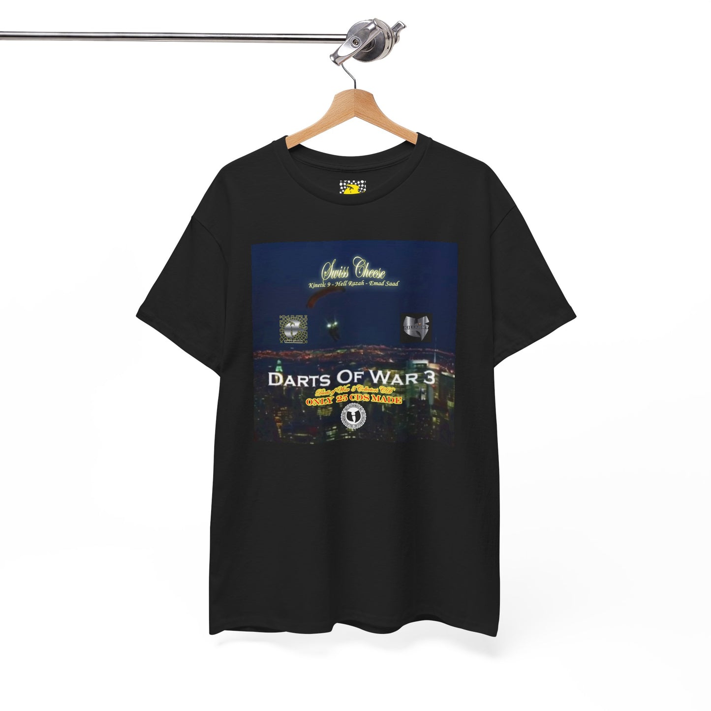 Darts of War 3 T-Shirt, Unisex Cotton Tee, Swiss CheeseHell Razah Kinetic 9