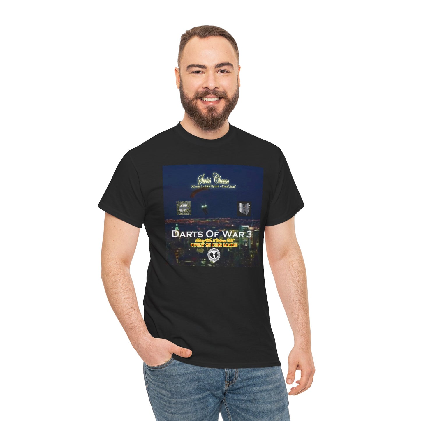 Darts of War 3 T-Shirt, Unisex Cotton Tee, Swiss CheeseHell Razah Kinetic 9